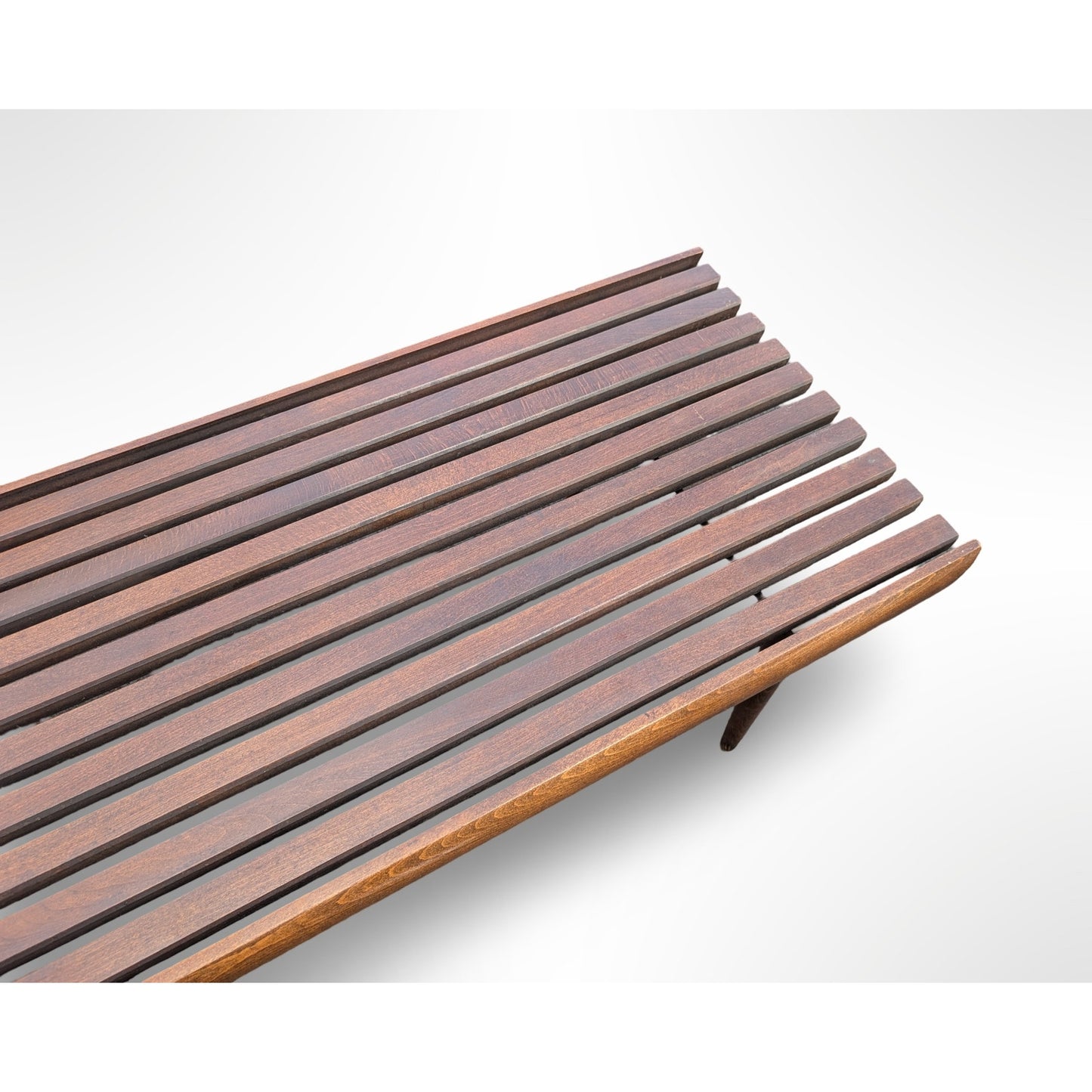 Vintage Yugoslavian Solid Wood Slat Bench Coffee Table Mid Century Modern
