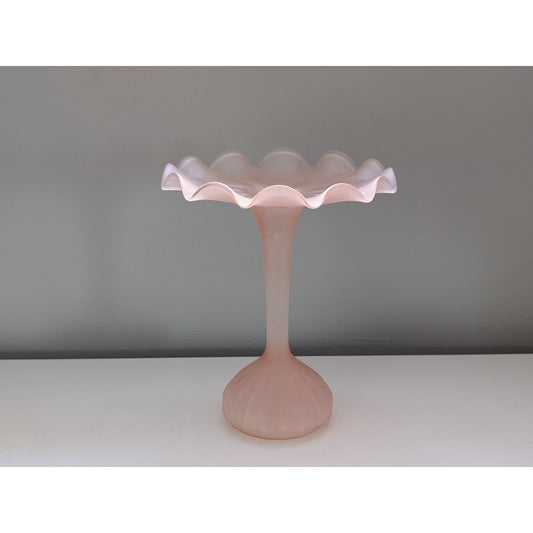 Satin Pink Frosted Glass Vase by Leonardo Handarbeit
