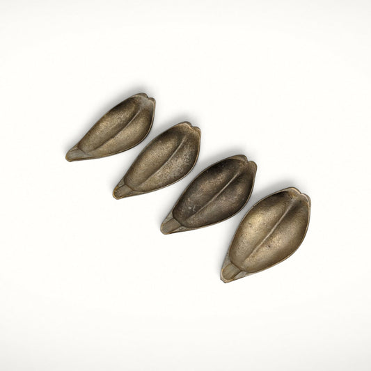 Set of 4 S. Agudo pewter ashtrays, row of four from above
