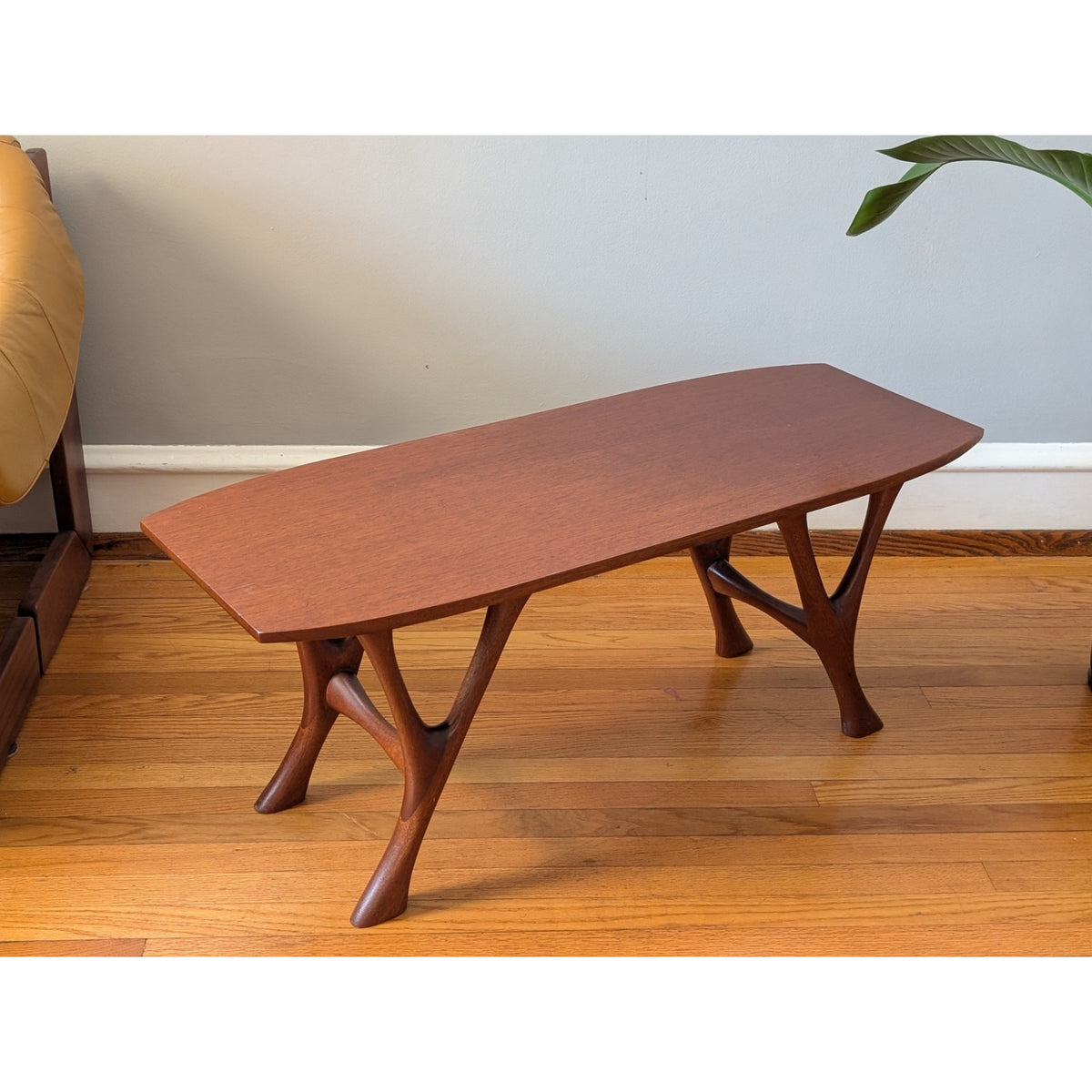 Vintage 1960s Mid-Century Modern Mahogany Coffee Table Organic Sculptural Design