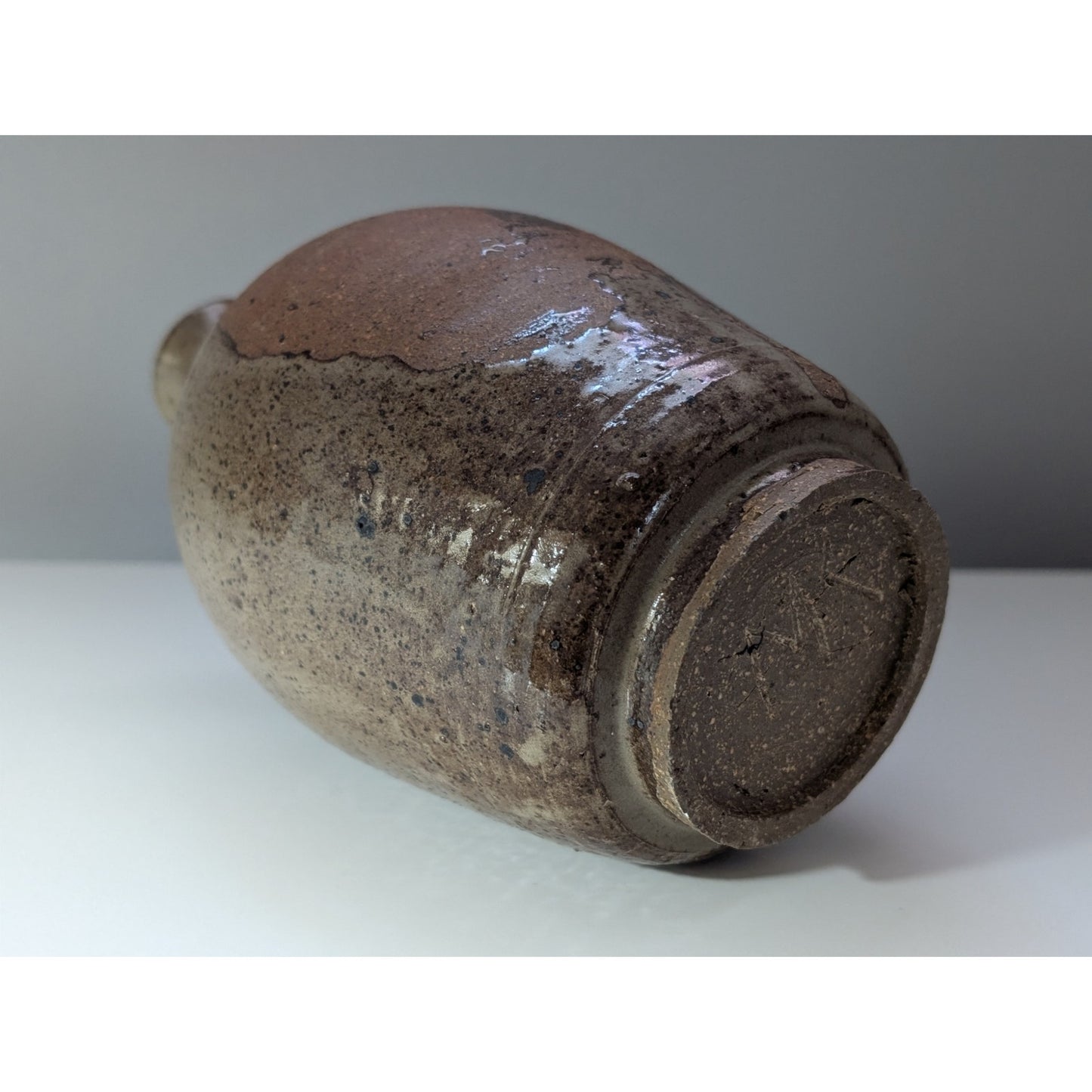 Vintage Mid-Century Modern Studio Pottery Sake Bottle – Signed Stoneware