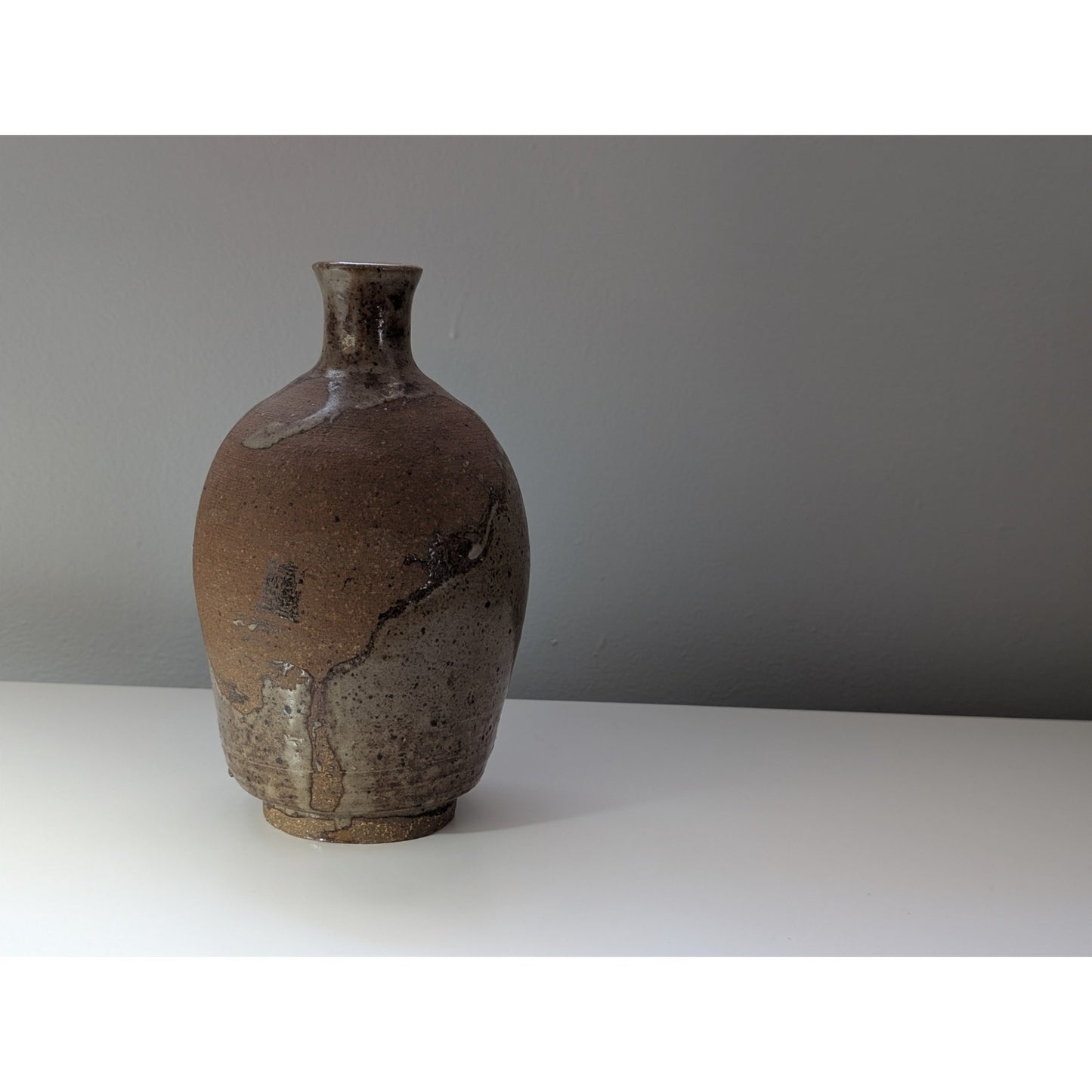 Vintage Mid-Century Modern Studio Pottery Sake Bottle – Signed Stoneware