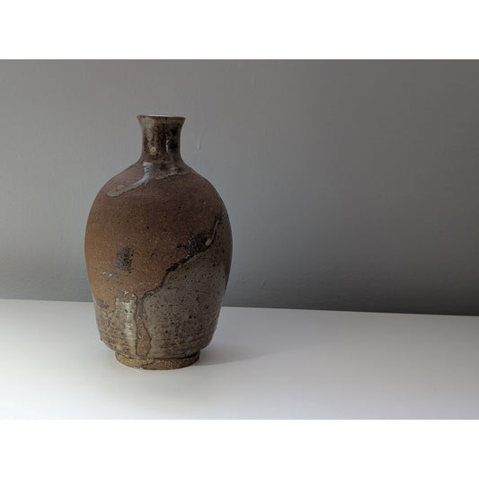 Vintage Mid-Century Modern Studio Pottery Sake Bottle – Signed Stoneware