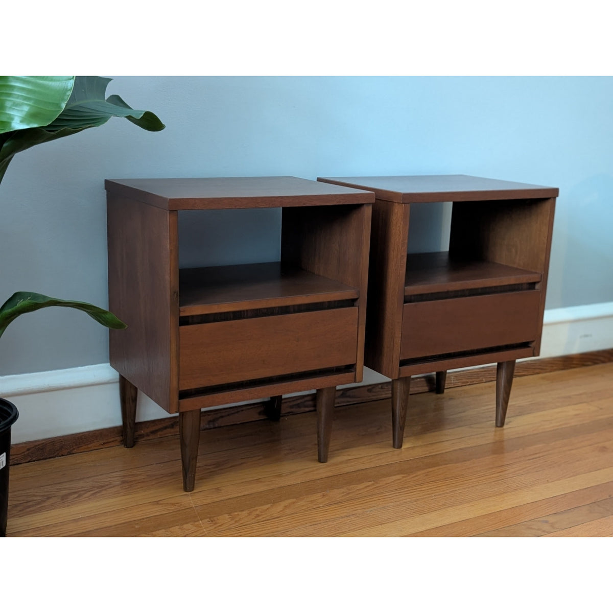 Pair of Restored Mid-Century Modern Nightstands by Bassett - Vintage Elegance — additional view 4