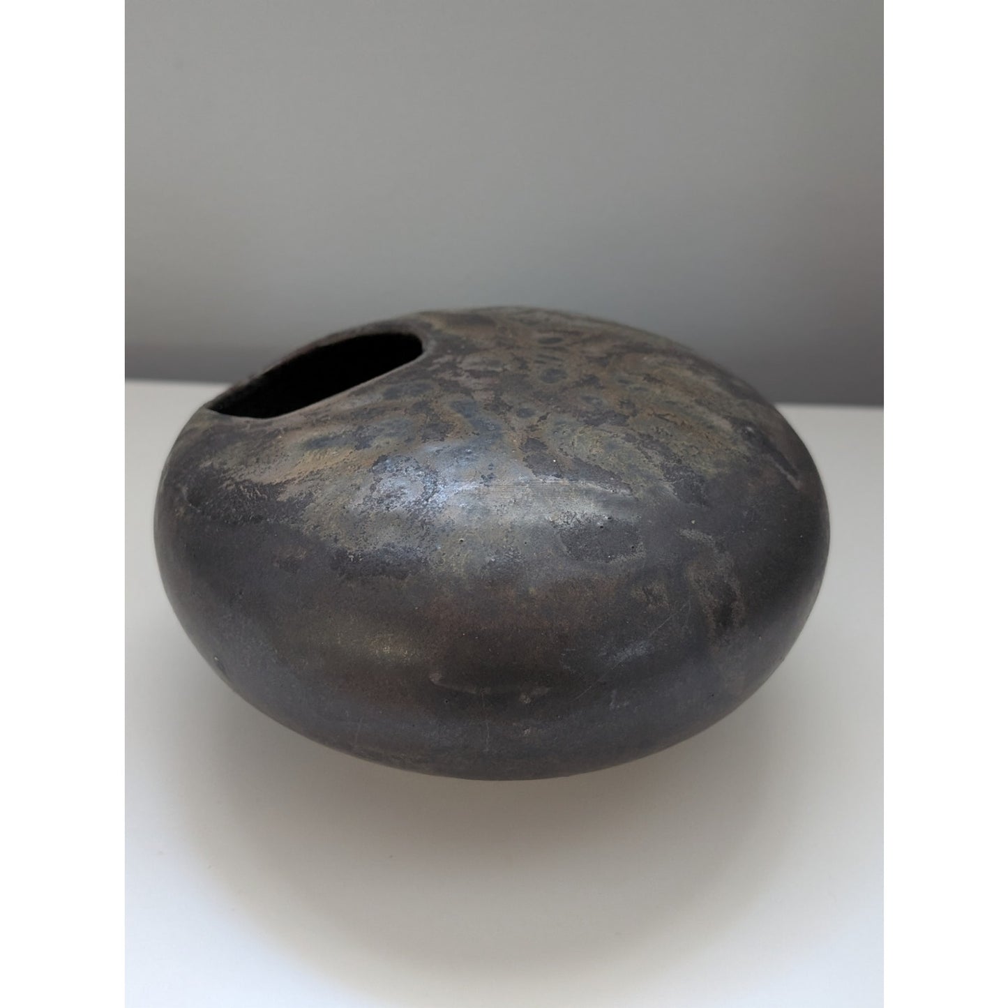 Vintage Studio Pottery Ikebana Vase in Dark Earth Tones