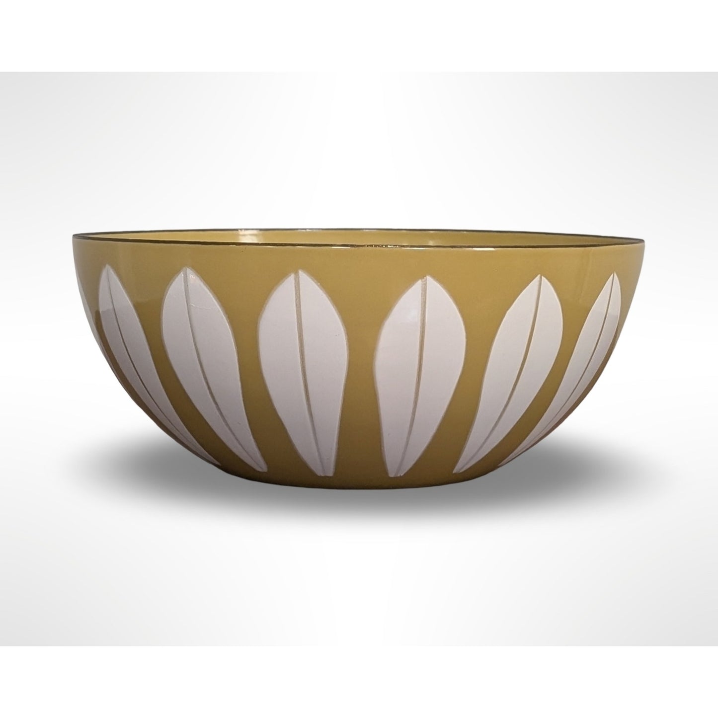 Vintage Cathrineholm Lotus Enamel Bowl 8" Butterscotch Mid Century Modern