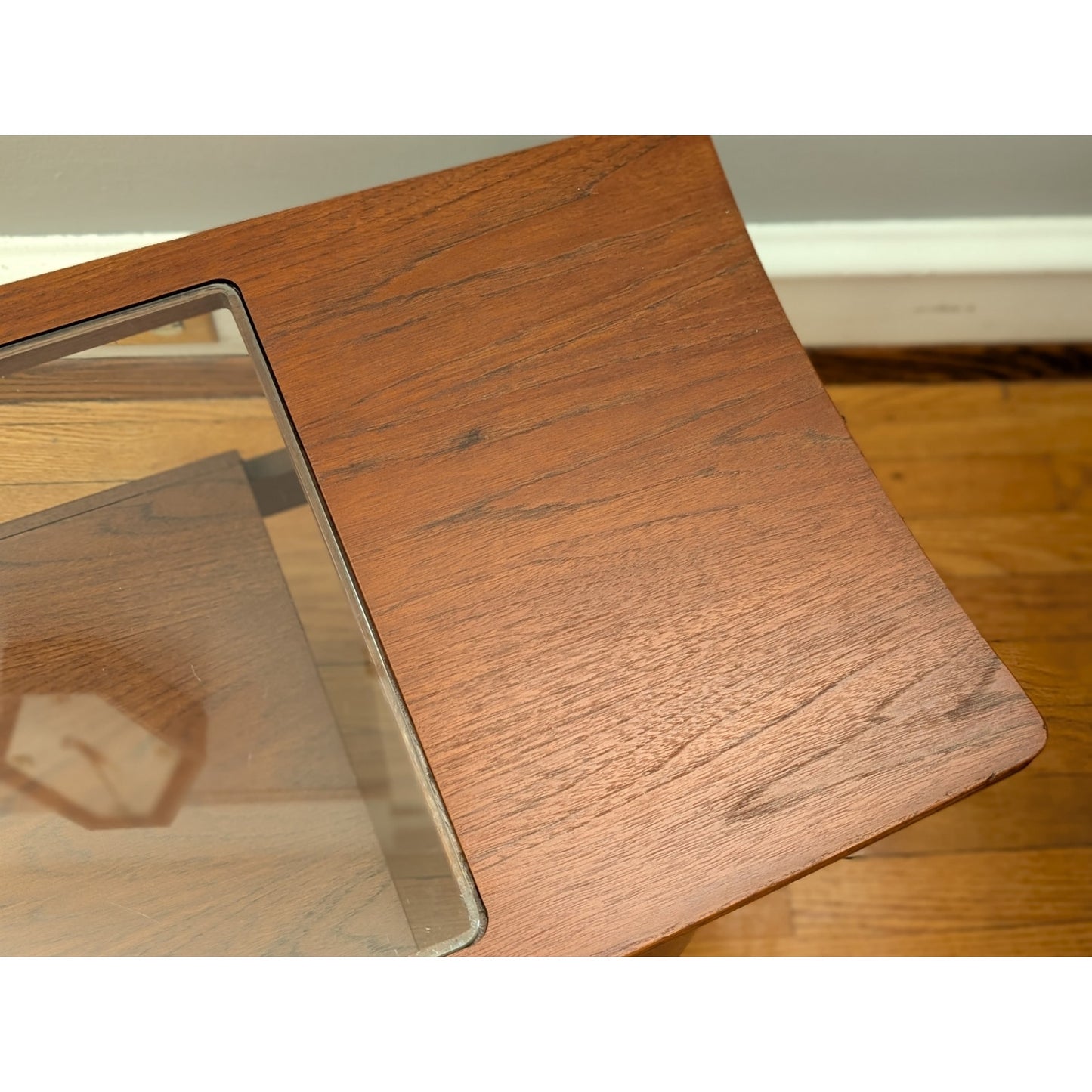 Vintage Mid Century Modern Teak and Glass Coffee Table