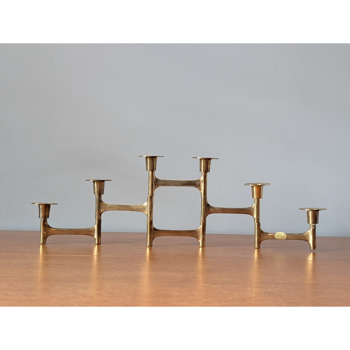 Vintage Mid-Century Modern Brass Candle Holder – Folding Articulated Design