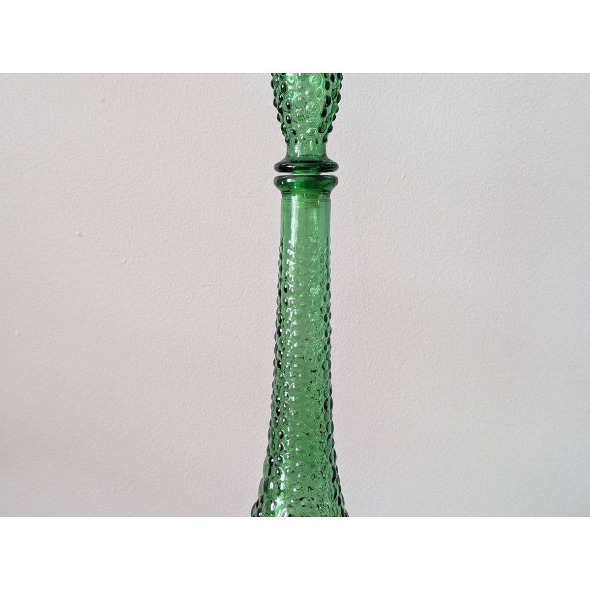 Vintage Mid-Century Modern Empoli Green Hobnail Genie Bottle Decanter – Italy — additional view 3