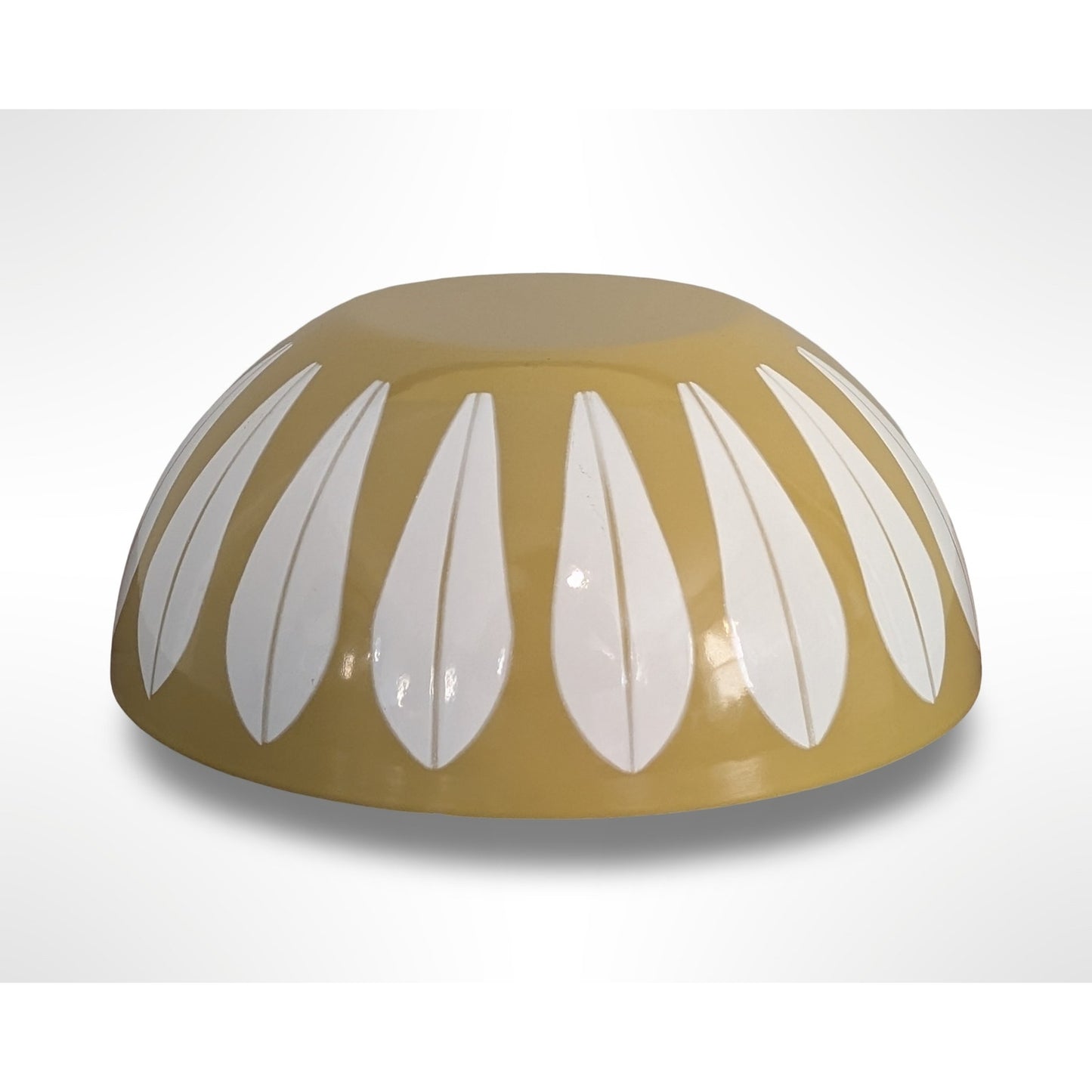 Vintage Cathrineholm Lotus Enamel Bowl 8" Butterscotch Mid Century Modern