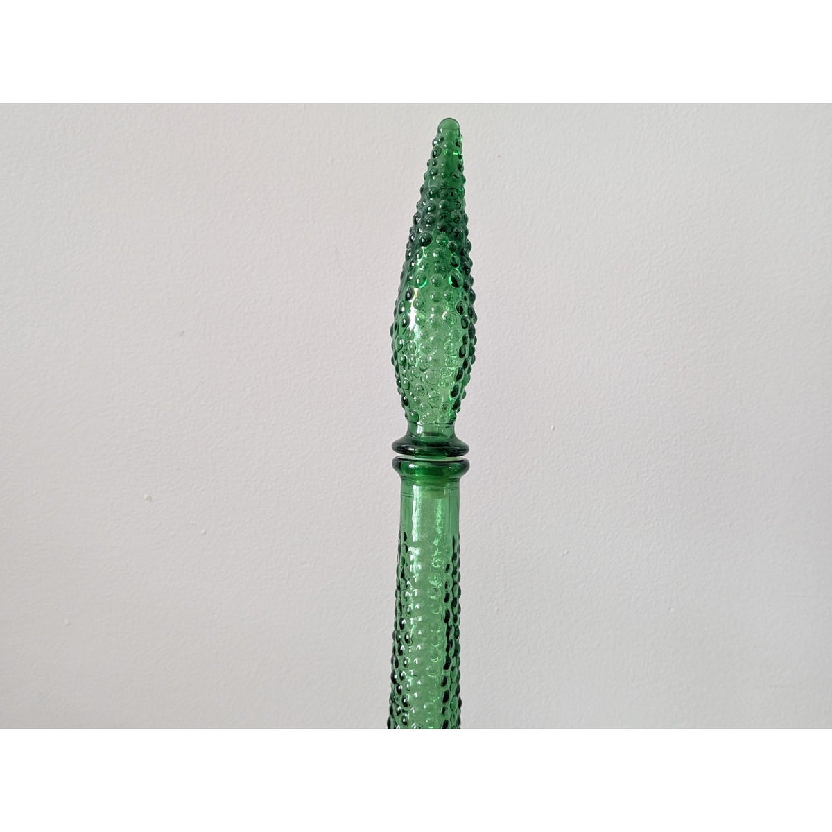 Vintage Mid-Century Modern Empoli Green Hobnail Genie Bottle Decanter – Italy — additional view 4