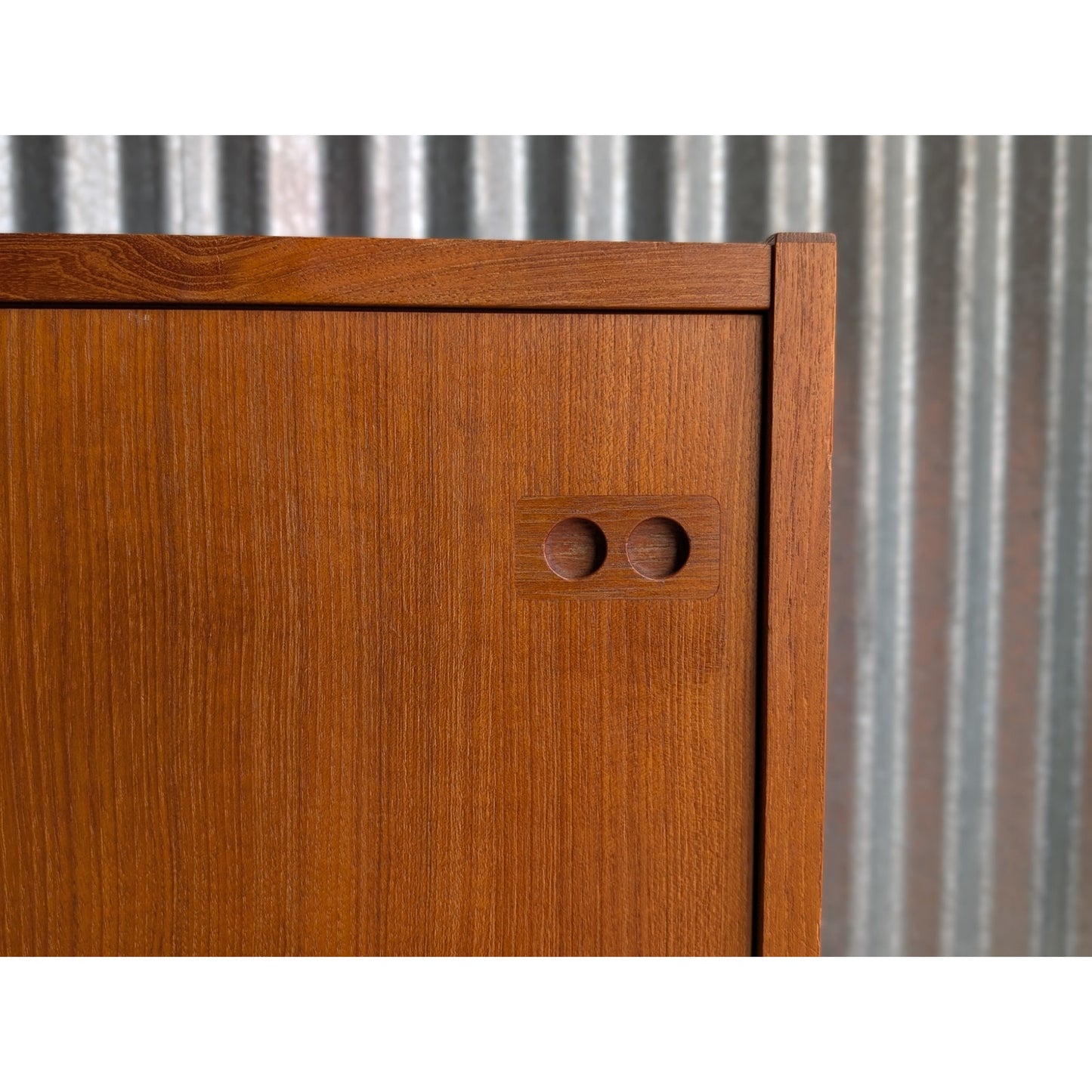 Danish Teak Mid Century Modern Credenza – Sideboard with Sliding Doors
