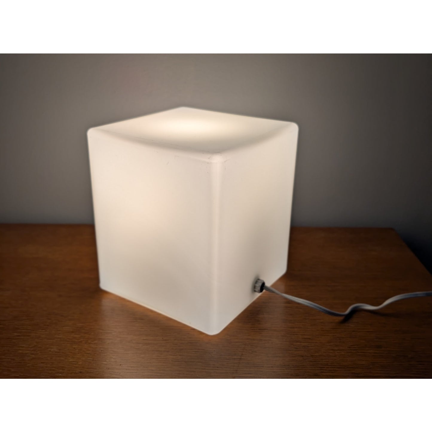 Rare Laurel Lamp Co Frosted Glass Cube Lamp Mid Century Modern 1970s Vintage