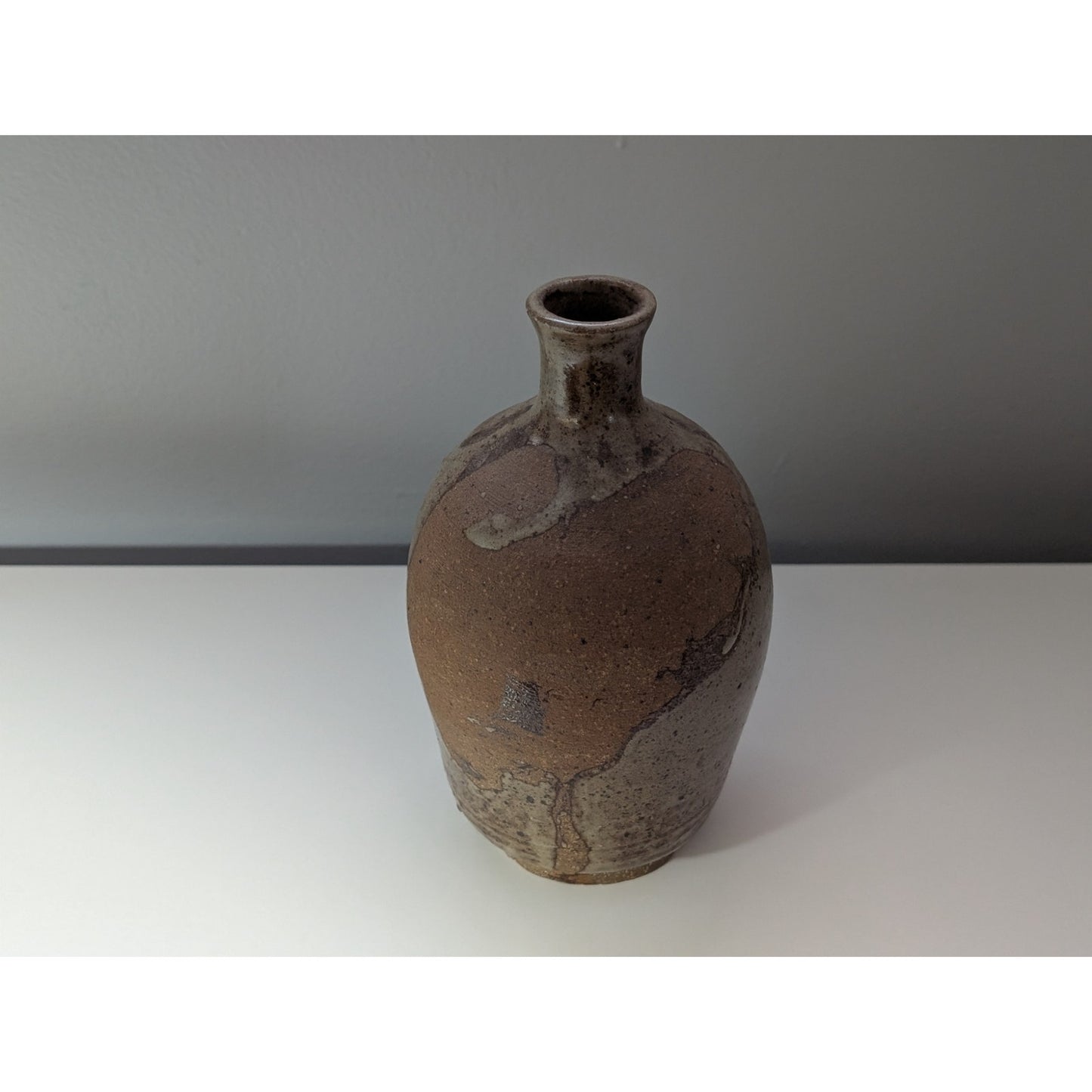 Vintage Mid-Century Modern Studio Pottery Sake Bottle – Signed Stoneware