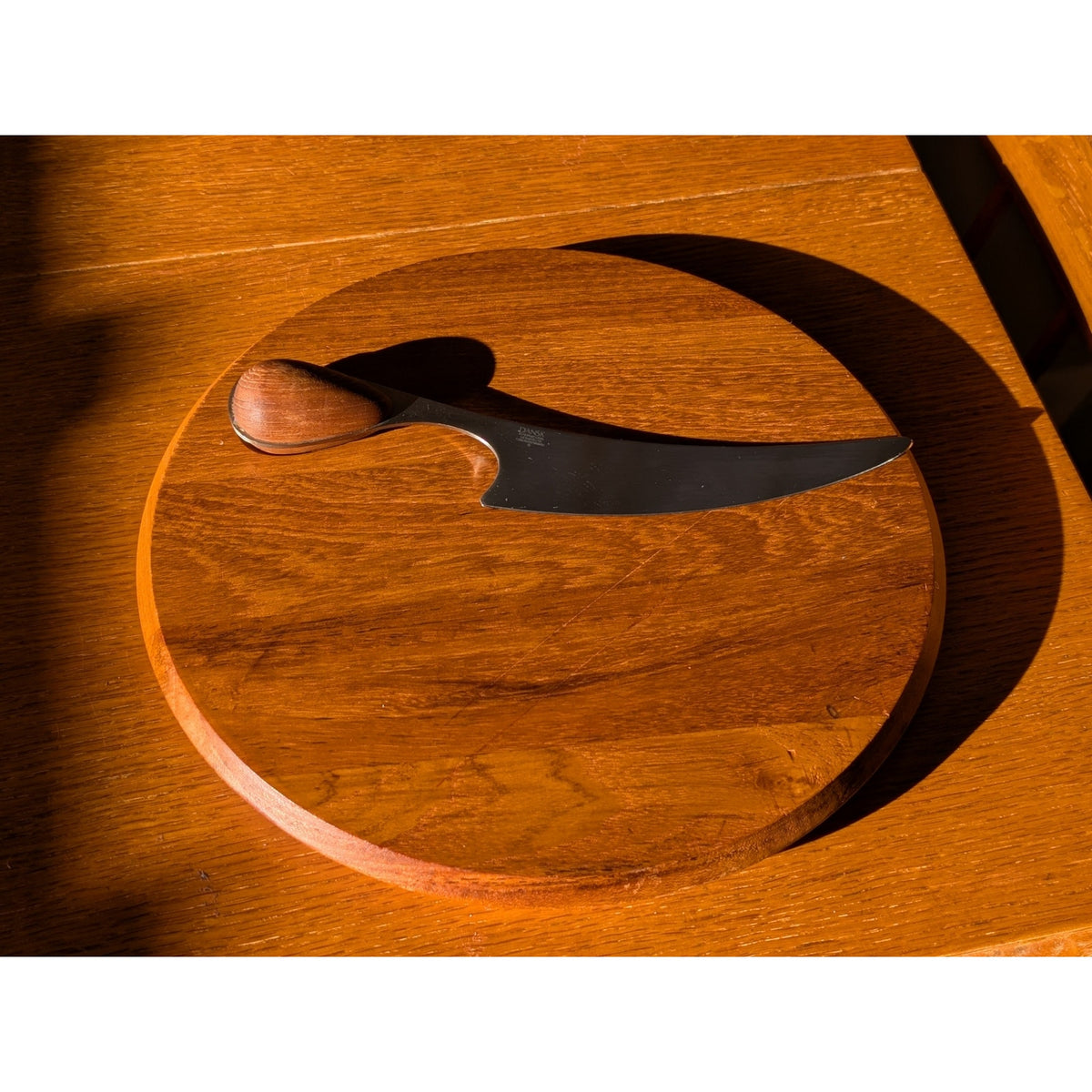 Danish Mid-Century Modern Dansk Cheese Board with Teak Knife – Torun Design — additional view 5