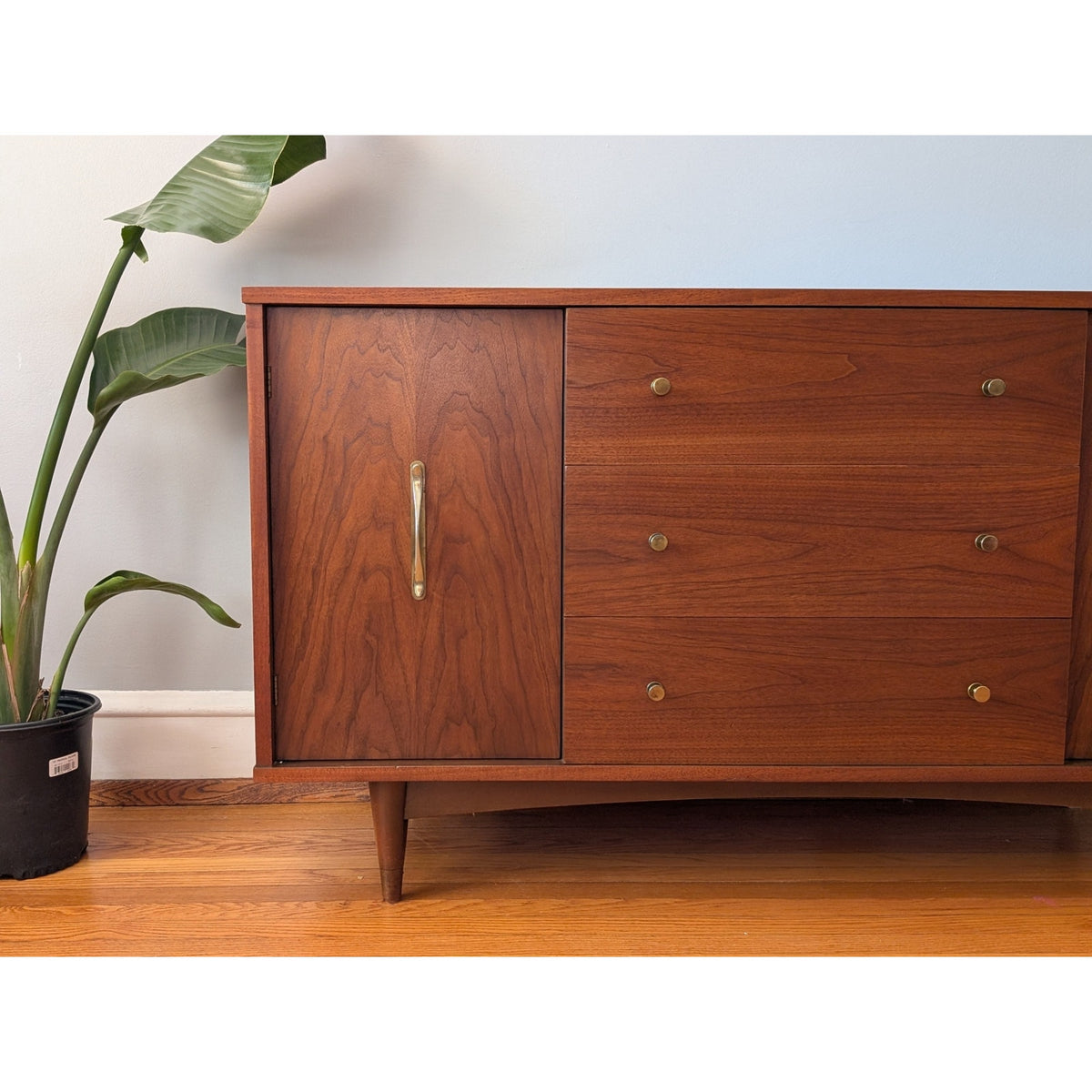 Restored Mid Century Modern Credenza by Blowing Rock Furniture – Brass Accents — additional view 2