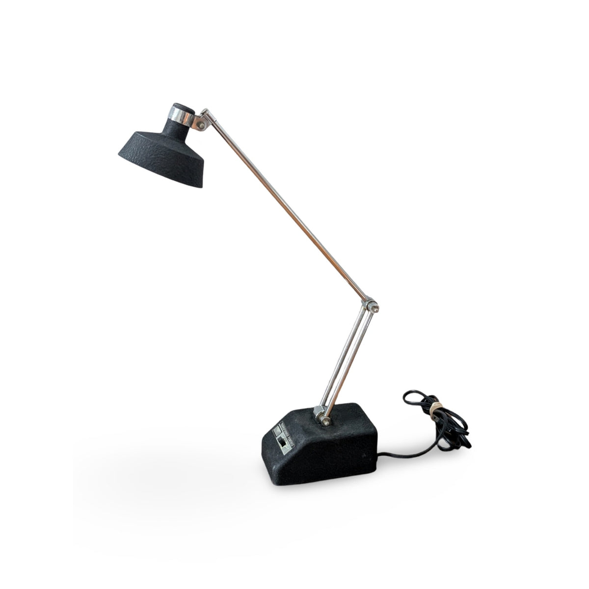 Vintage Mid-Century Modern Mobilite Matte Black High-Intensity Desk Lamp