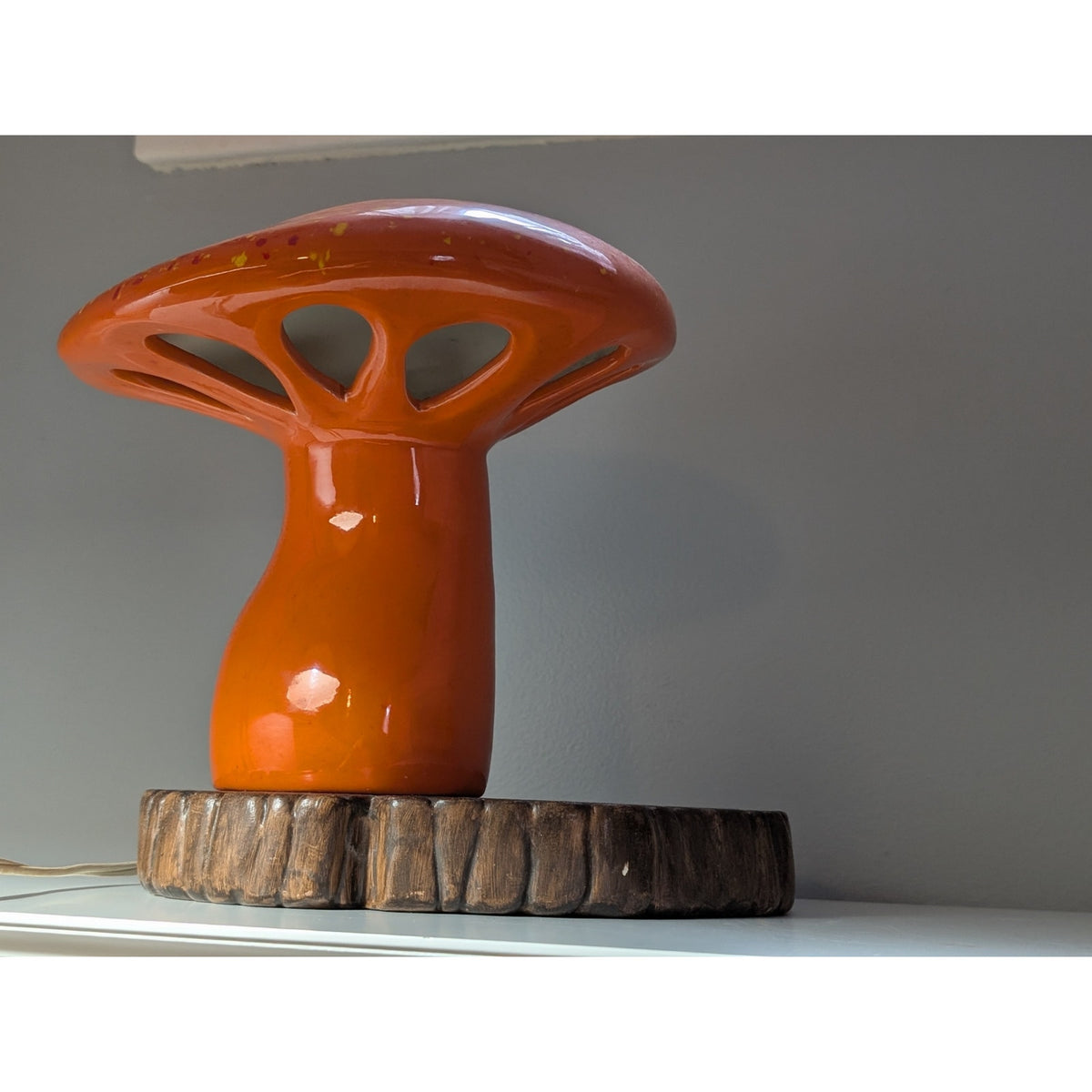 Vintage Mid-Century Modern Pottery Mushroom Lamp, One-of-a-Kind — additional view 7