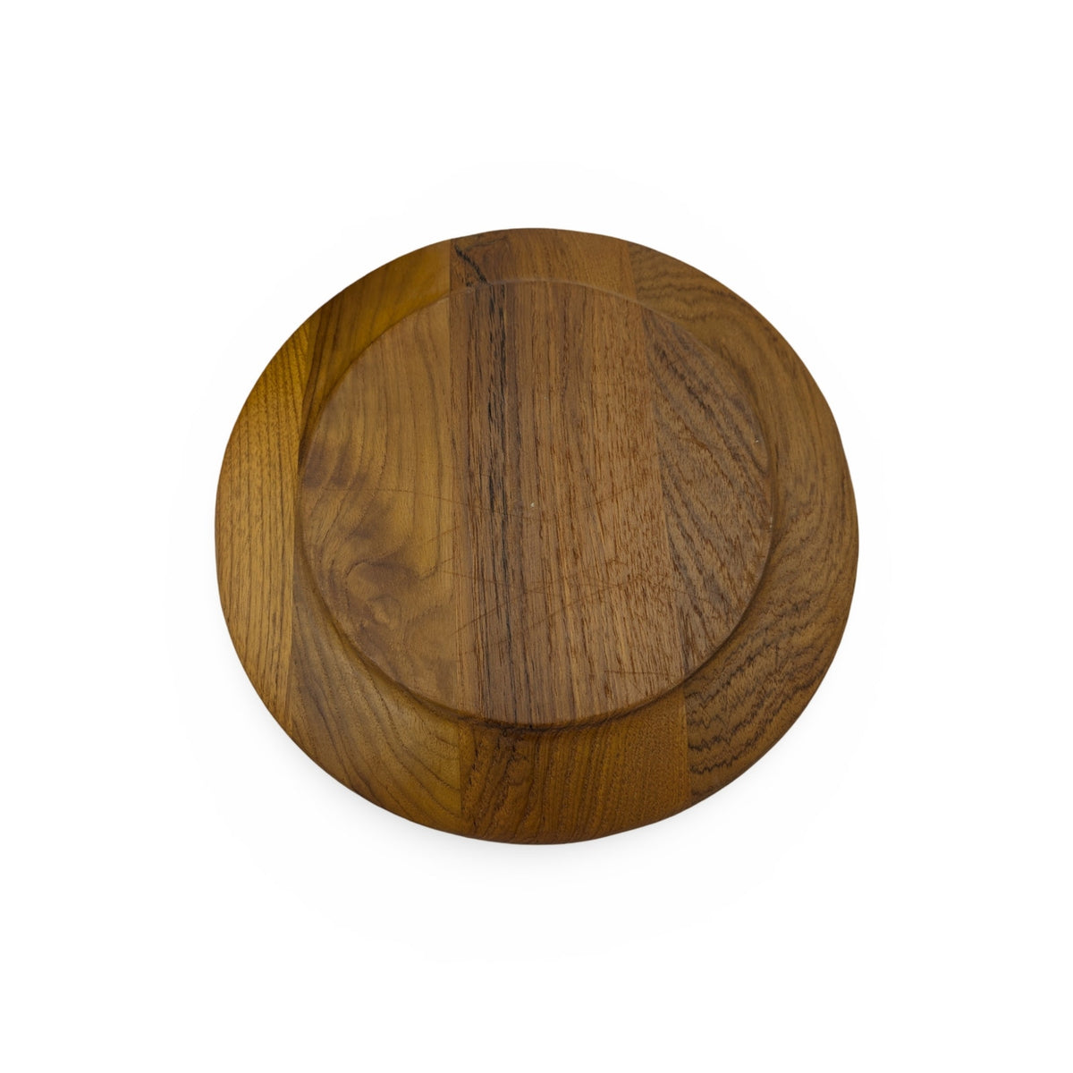 Set of 6 Vintage Mid-Century Modern Teak Plates - 11.5" Diameter — additional view 4