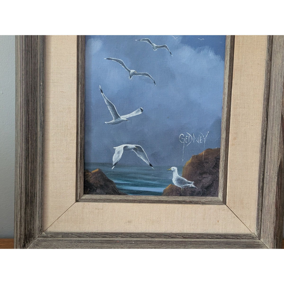 Vintage Mid-Century Modern Original Oil Painting – Signed "Gedney" — additional view 3