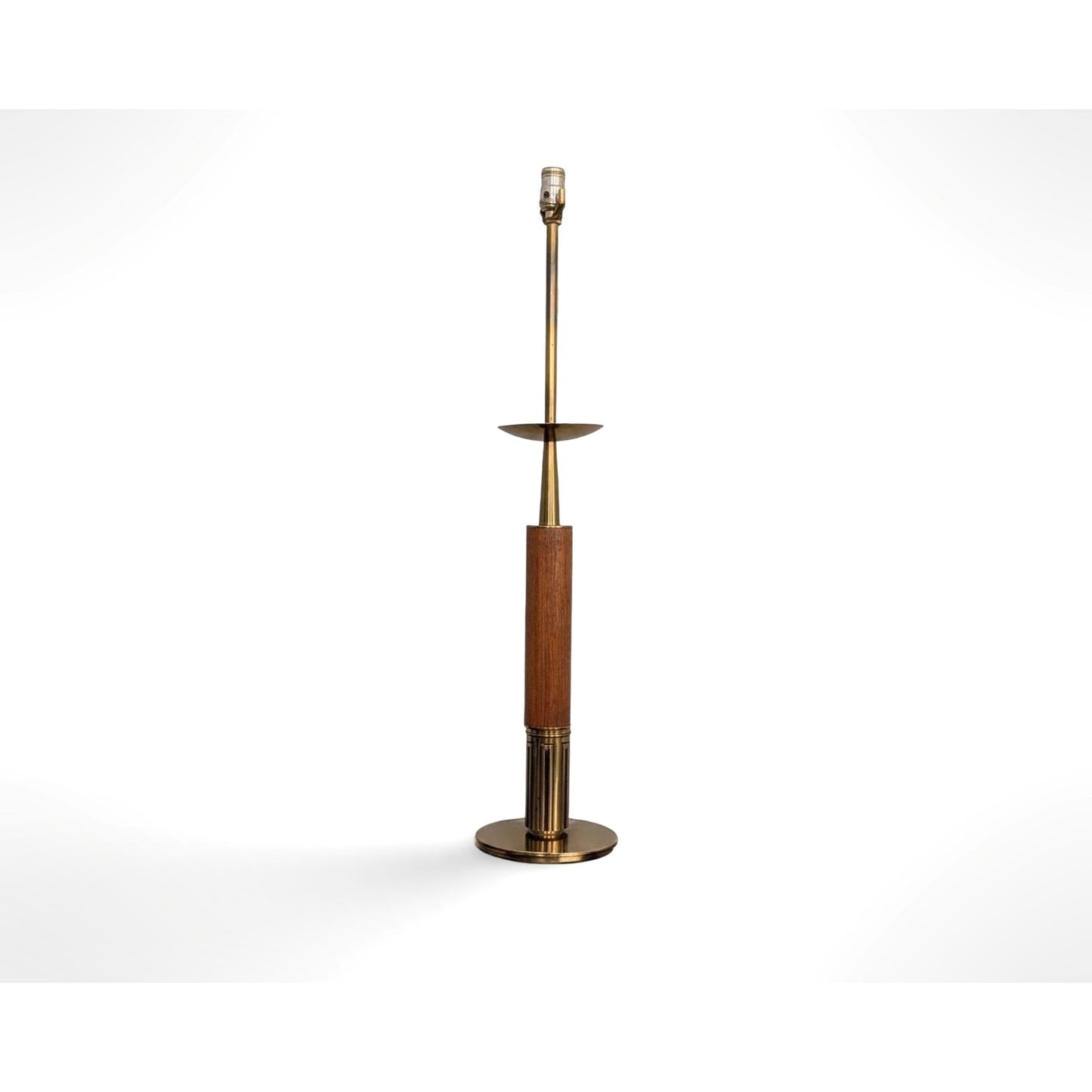 Rare Tommi Parzinger for Stiffel Brass & Wood Table Lamp Mid Century