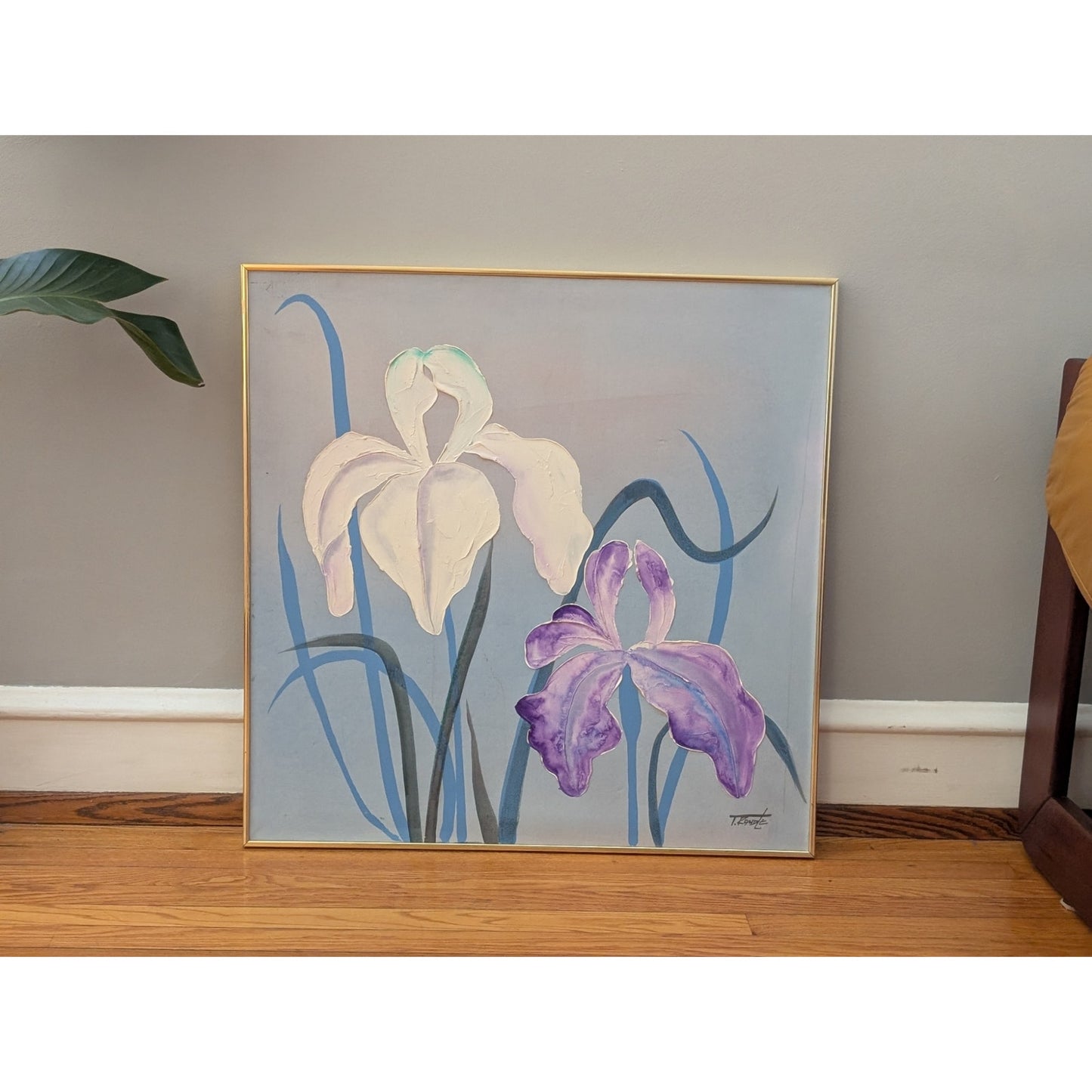 Vintage Retro T. Randle Lily Painting