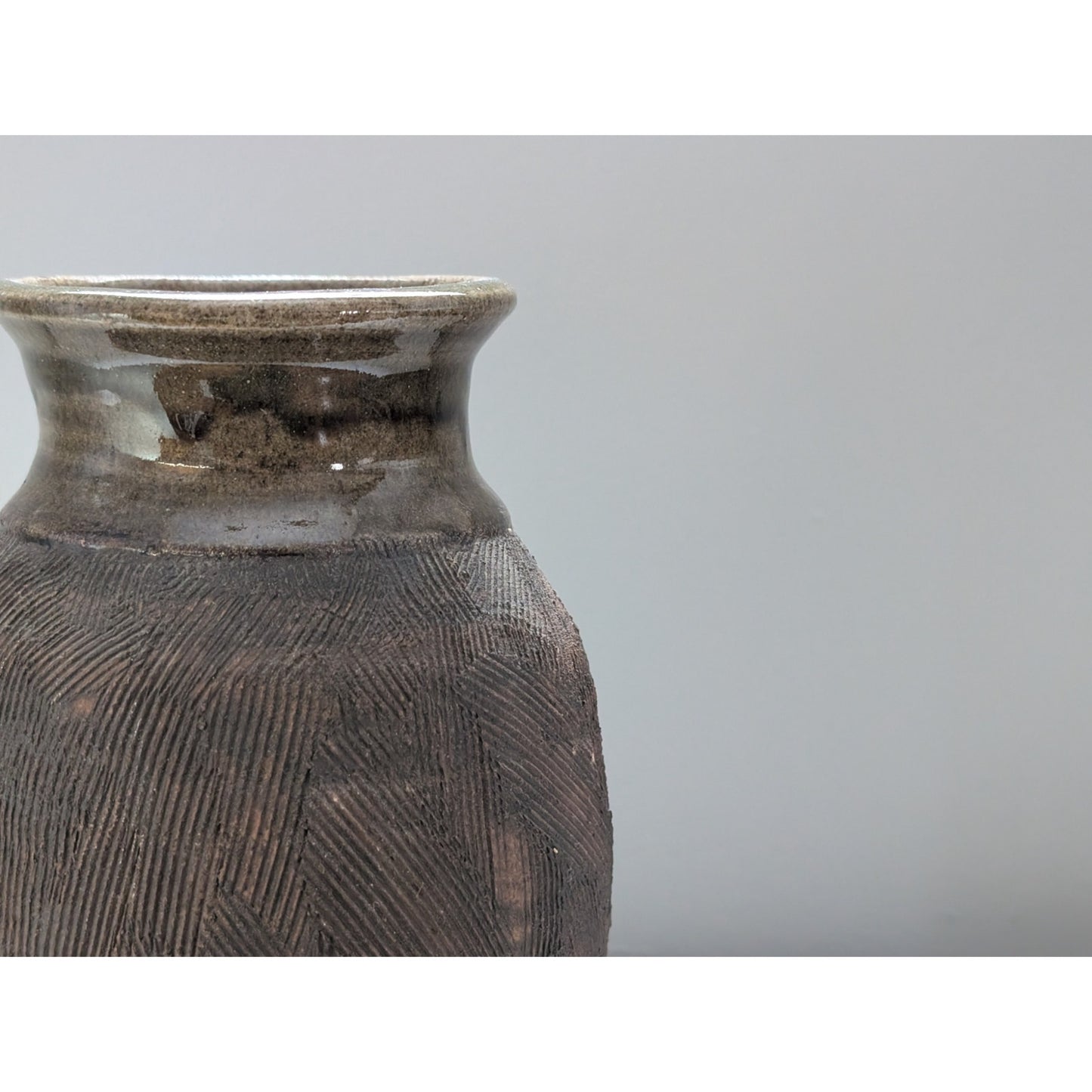 Vintage Mid Century Modern Studio Pottery Vase Signed Lambert, '68 Nice Texture