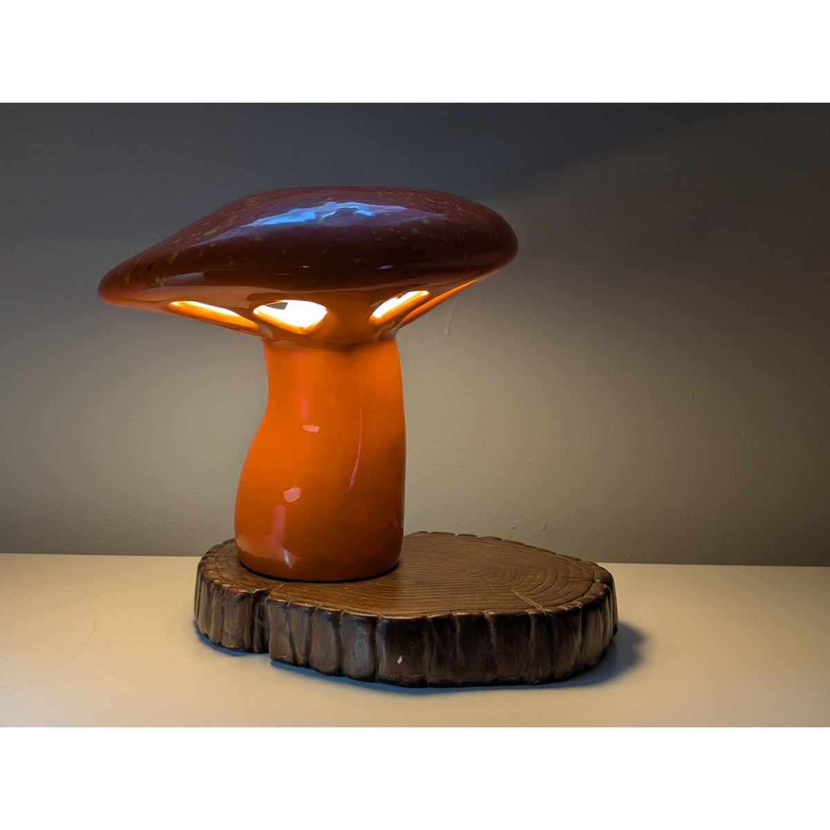 Vintage Mid-Century Modern Pottery Mushroom Lamp, One-of-a-Kind — additional view 4