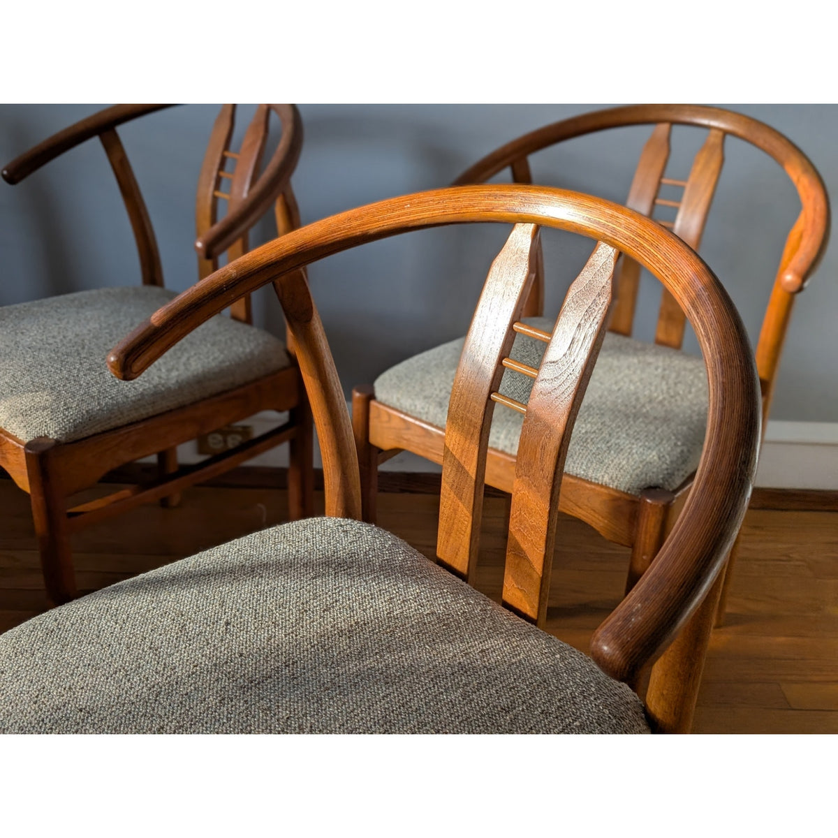Set of 6 Danish Modern Teak Bullhorn Dining Chairs – Mid-Century Design — additional view 6