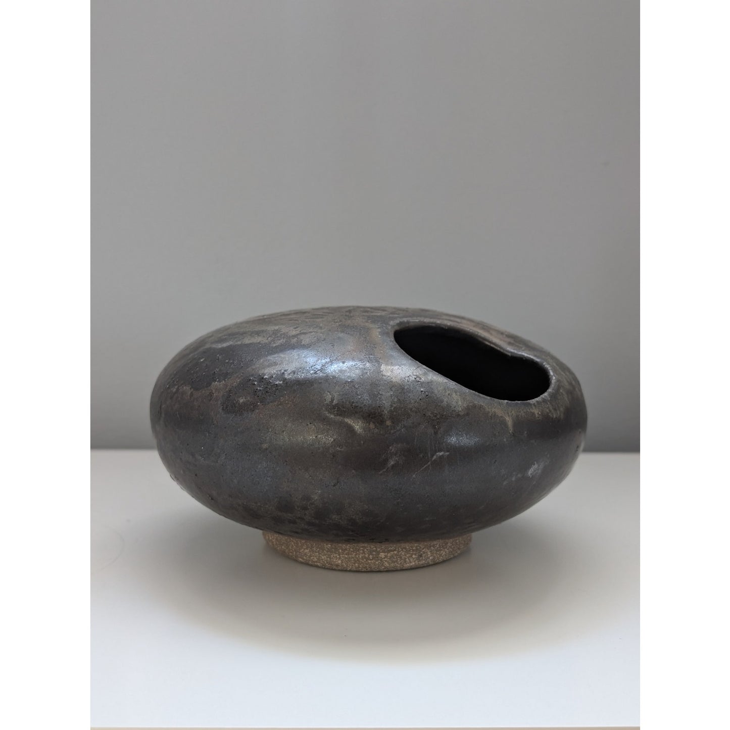 Vintage Studio Pottery Ikebana Vase in Dark Earth Tones