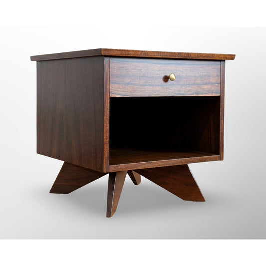 George Nakashima Origins nightstand for Widdicomb restored mid century modern bedside table