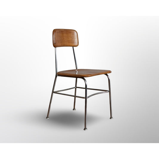 Heywood Wakefield thin line maple and chrome chair mid century modern vintage seating