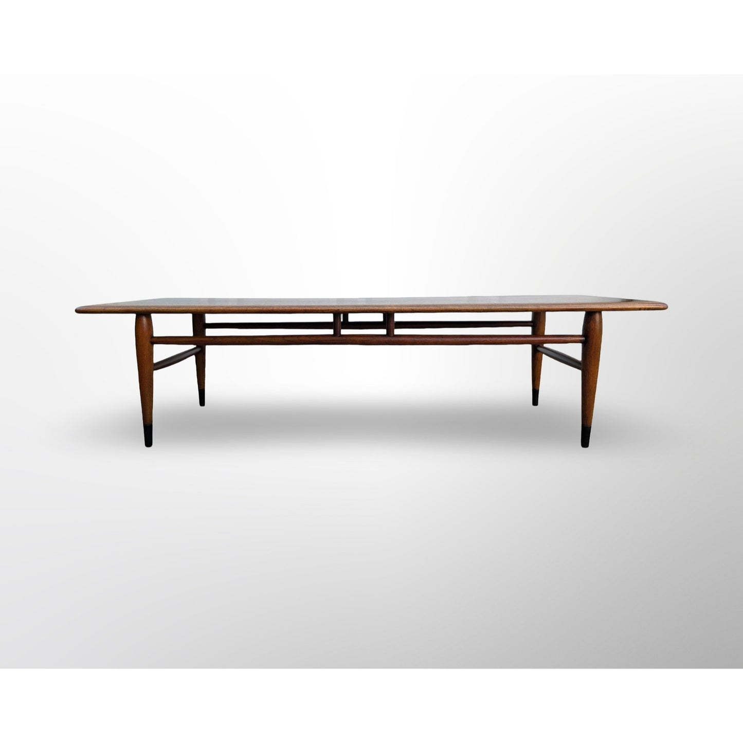 Lane Acclaim walnut coffee table with dovetail inlay mid century modern rectangular cocktail table