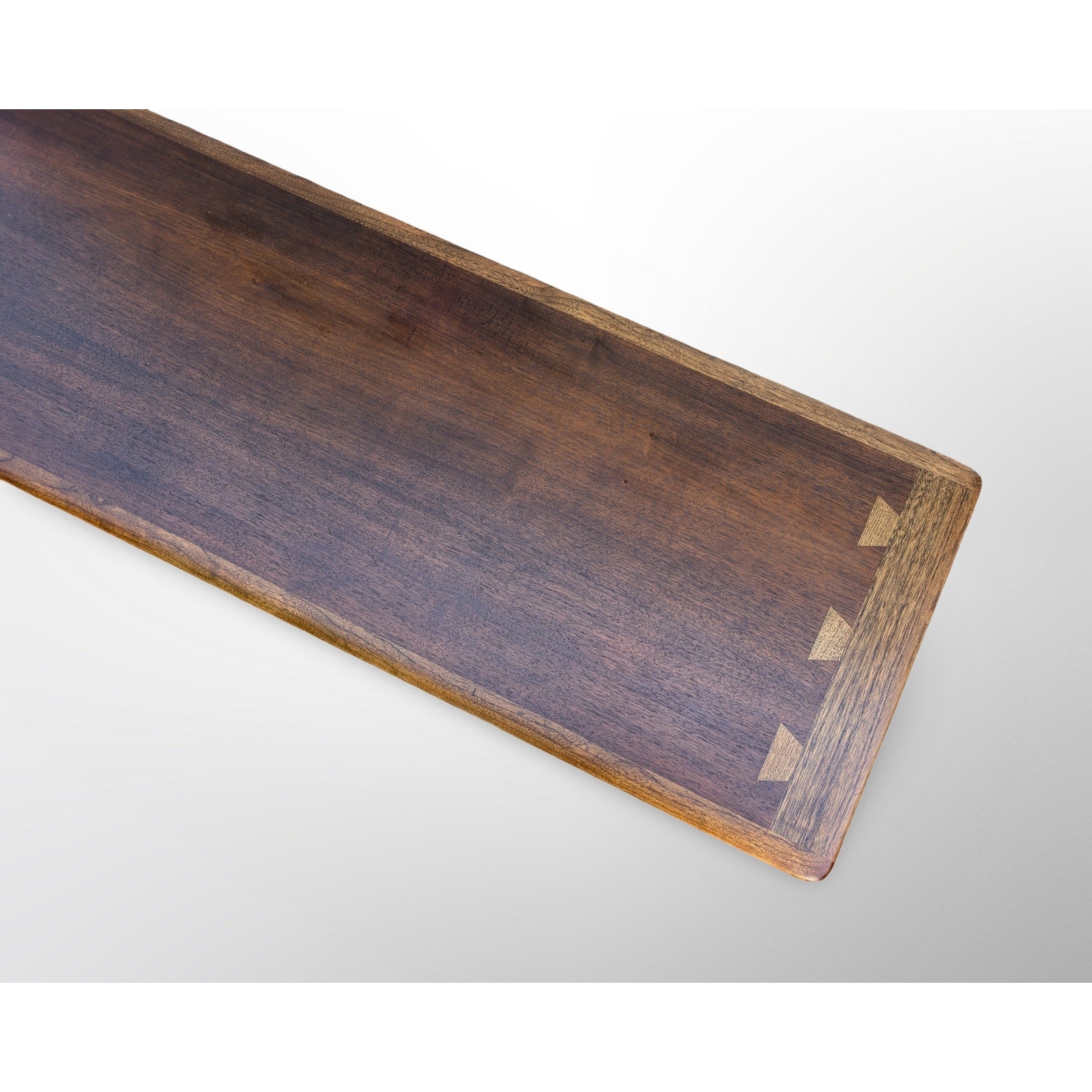 Lane Acclaim walnut coffee table with dovetail inlay mid century modern rectangular cocktail table