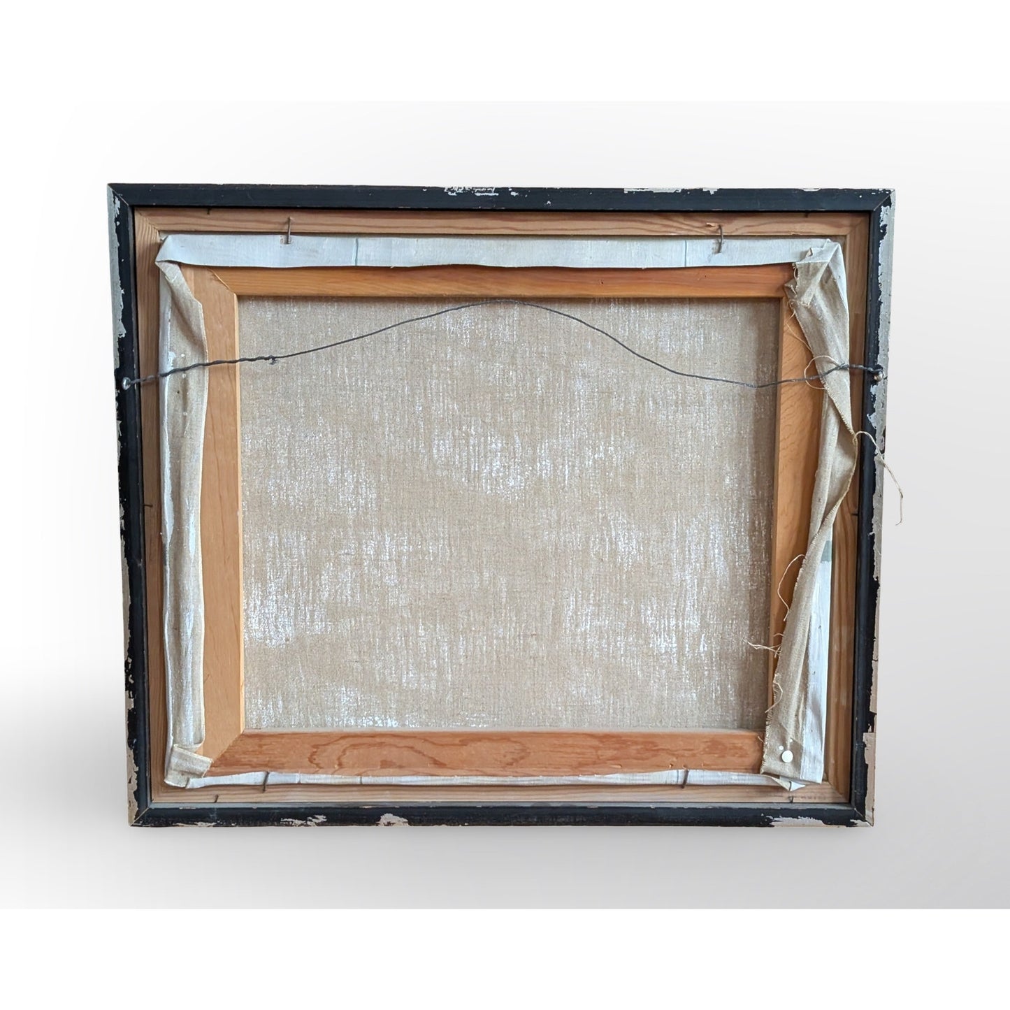 Signed Marc C Schoettle still life apples oil painting in vintage mid century modern framed artwork