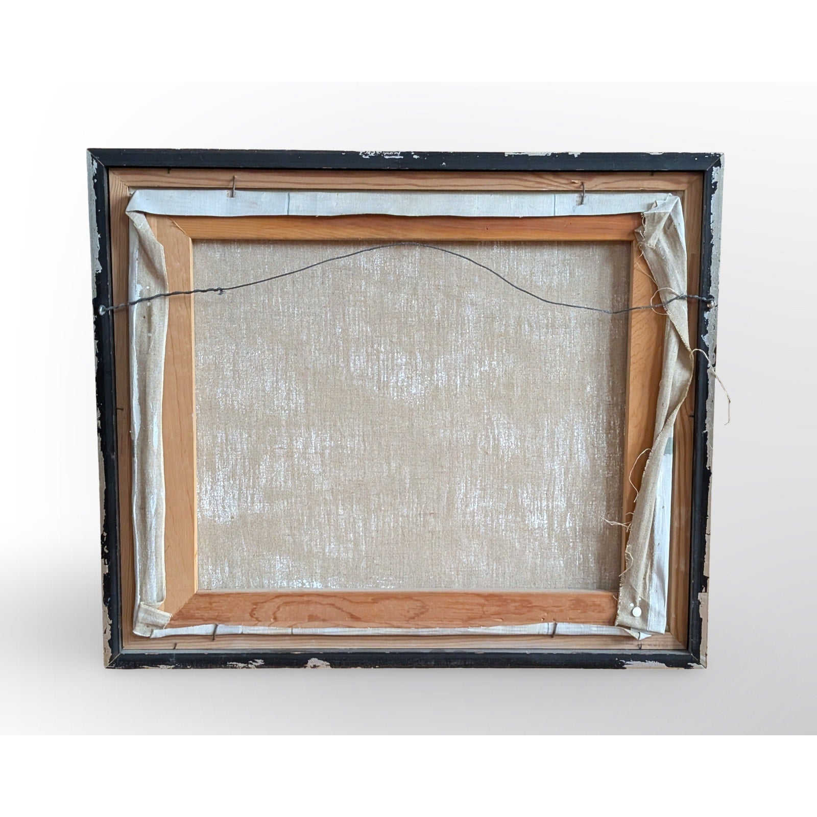 Signed Marc C Schoettle still life apples oil painting in vintage mid century modern framed artwork