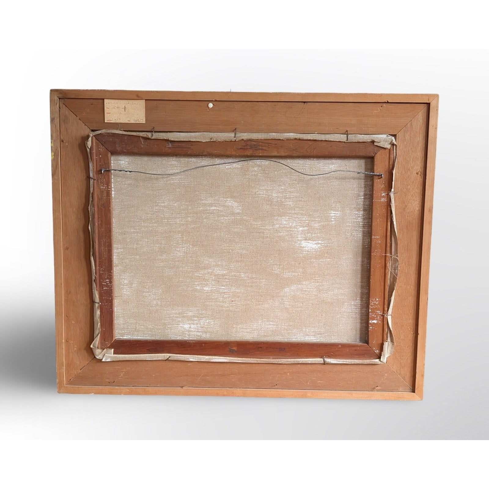 Signed Marc C Schoettle still life oil painting in vintage mid century modern framed wall art