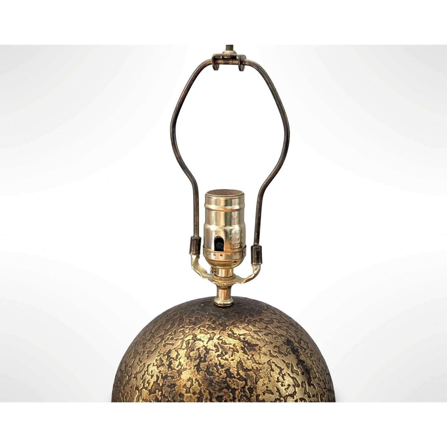 Vintage Olive Kooken brass clad Art Deco table lamp with shade measuring 16.5 inches tall
