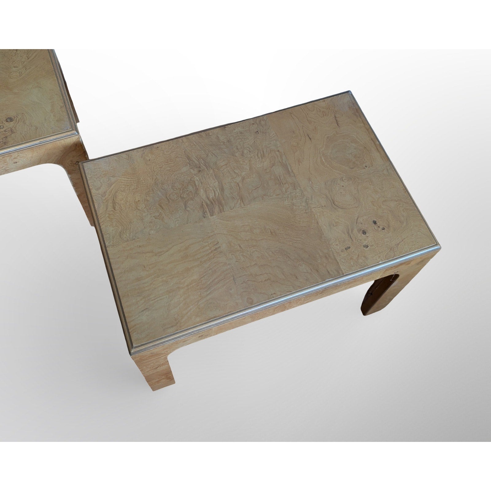 Pair of Henredon Scene II burl side tables mid century modern accent furniture