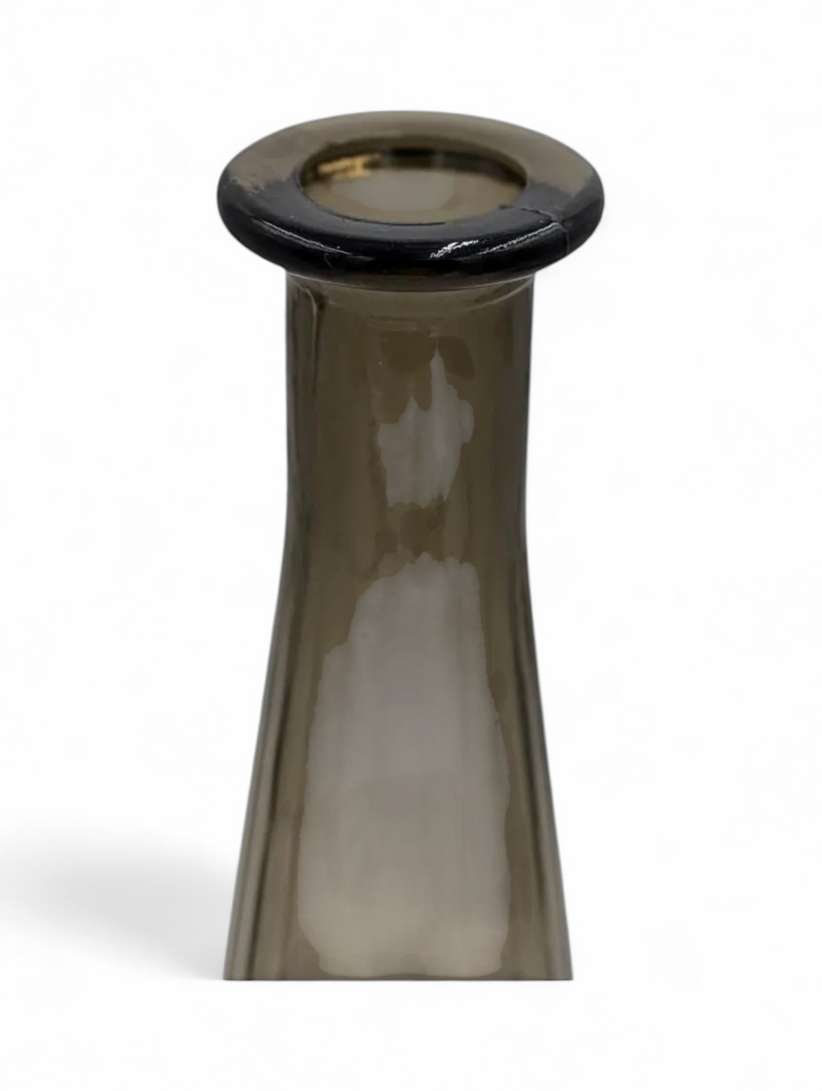 Rare smoked Empoli genie bottle, vintage Italian glass, 13.5 inches tall