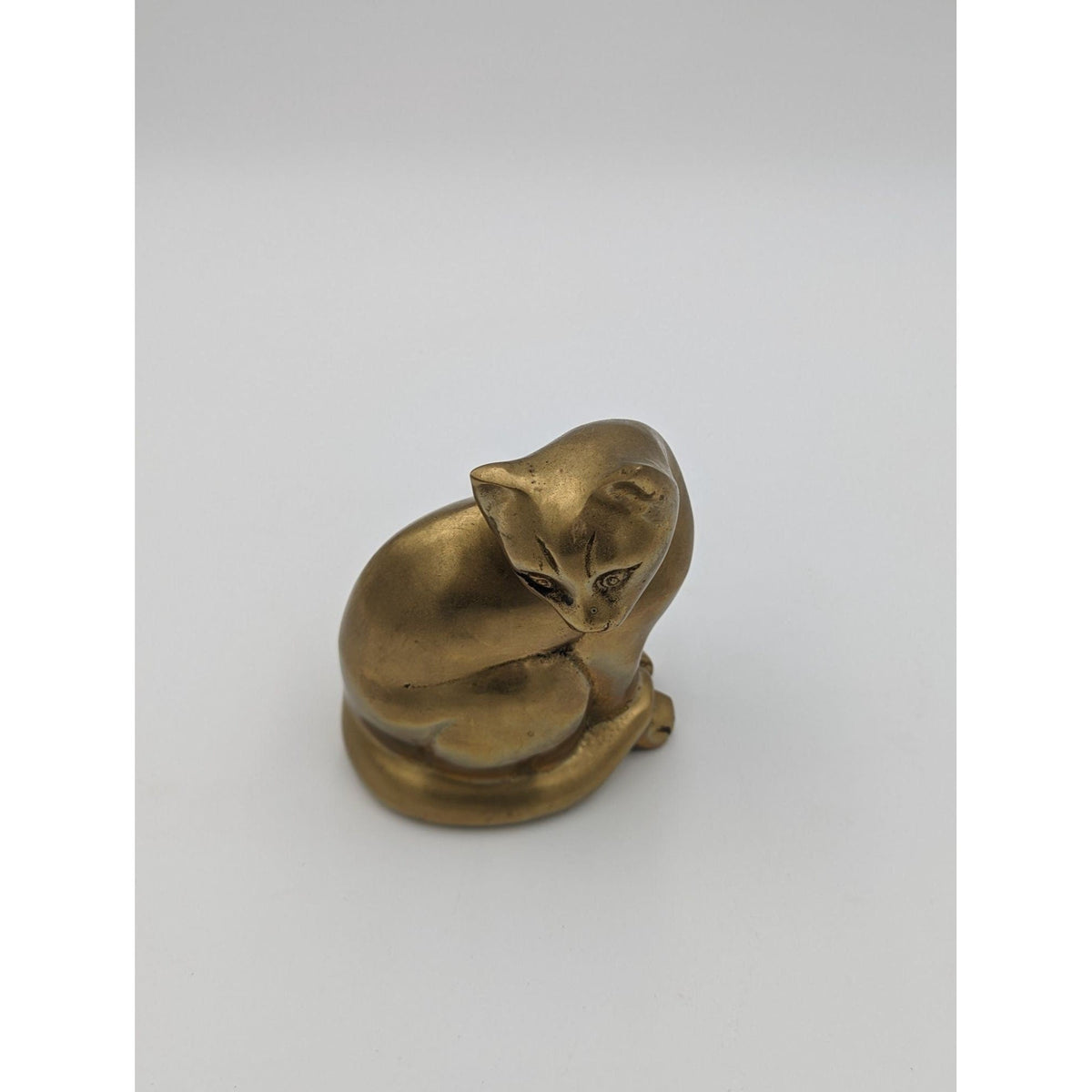 Vintage Brass Cat Figurine Mid Century Modern MCM — additional view 3