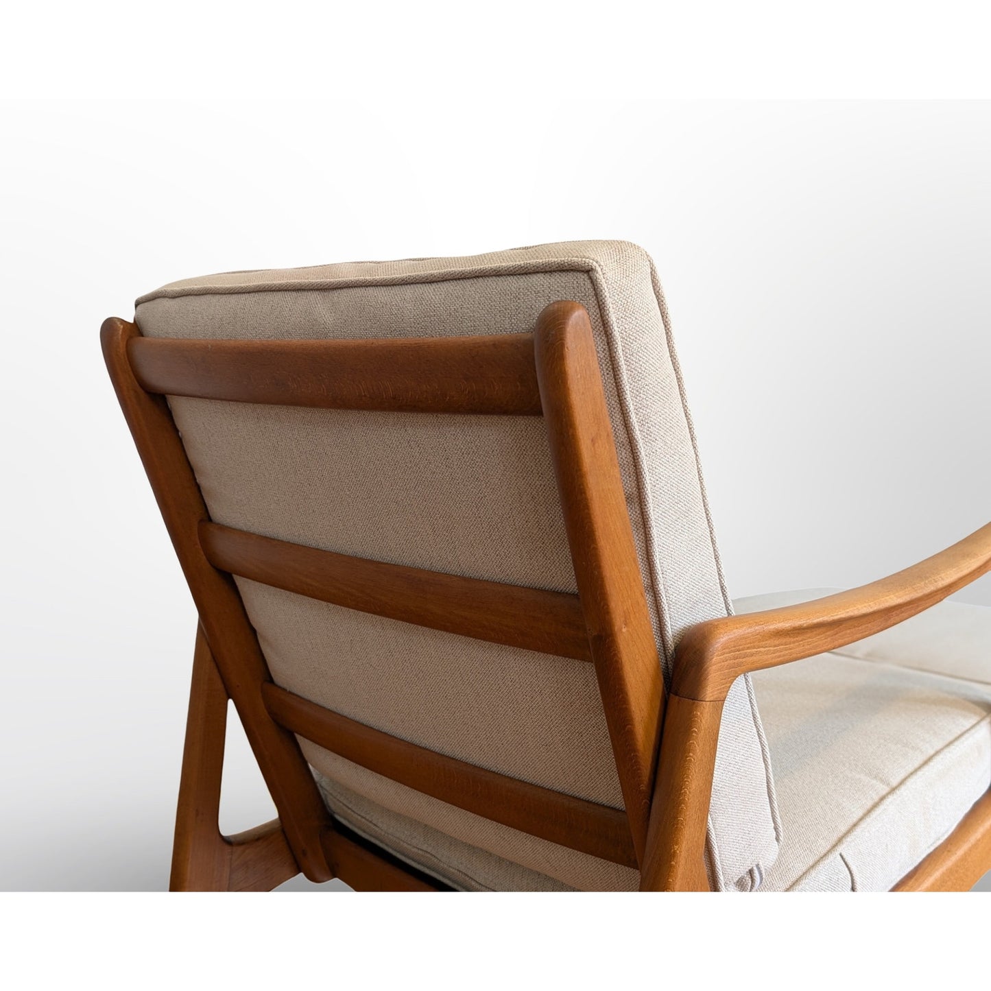 Vintage Ole Wanscher FD109 Danish modern chair and ottoman set mid century modern seating