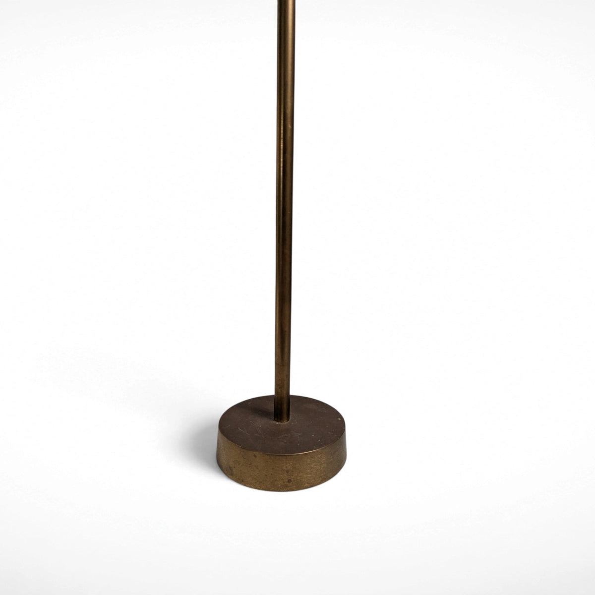 Vintage mid-century modern brass candle holder with brutalist sculptural form, 14 inches tall