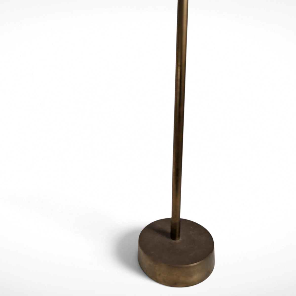 Vintage mid-century modern brass candle holder with brutalist sculptural form, 14 inches tall