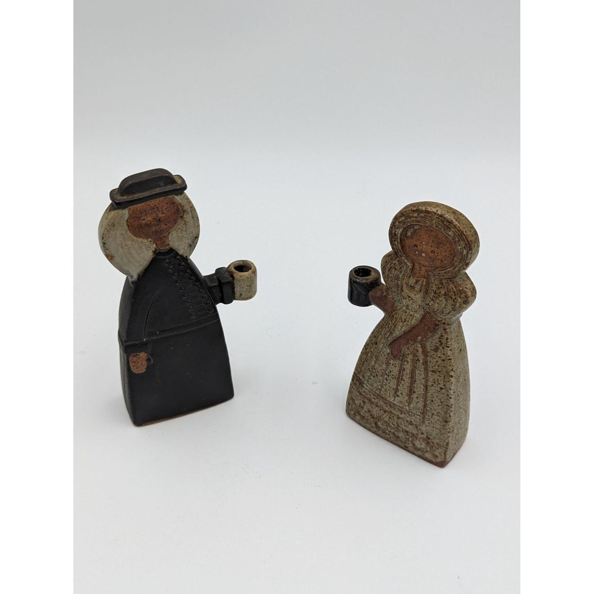 Vintage Pair of Pottery Candle Holder Figurines By Knobler Japan. Dutch / Danish Colonial Character Set — additional view 2