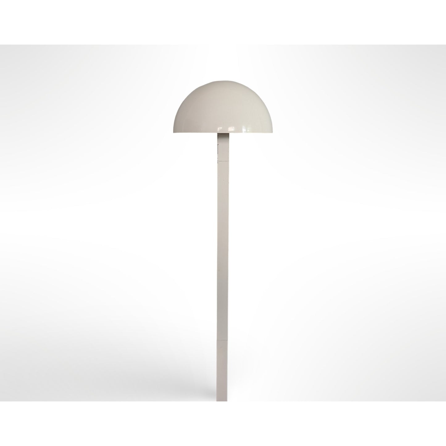 Vintage white mid century modern floor lamp with flush wall design and adjustable rotating dome shade
