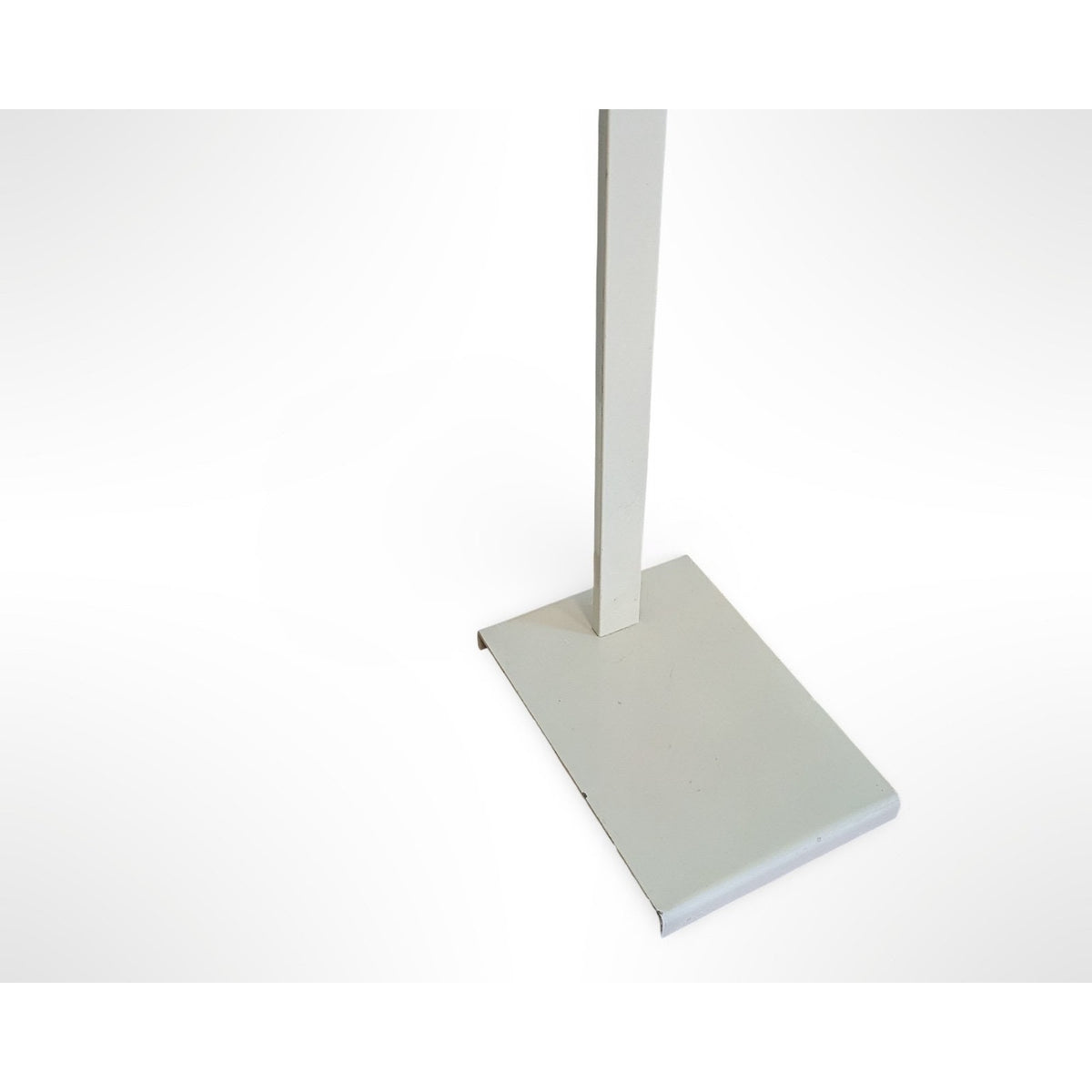 Vintage white mid century modern floor lamp with flush wall design and adjustable rotating dome shade