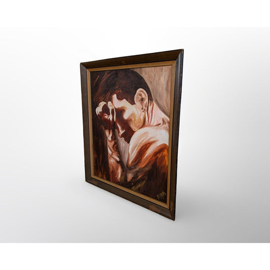 William Grano Is There a Forever figural painting mid century modern expressive artwork vintage
