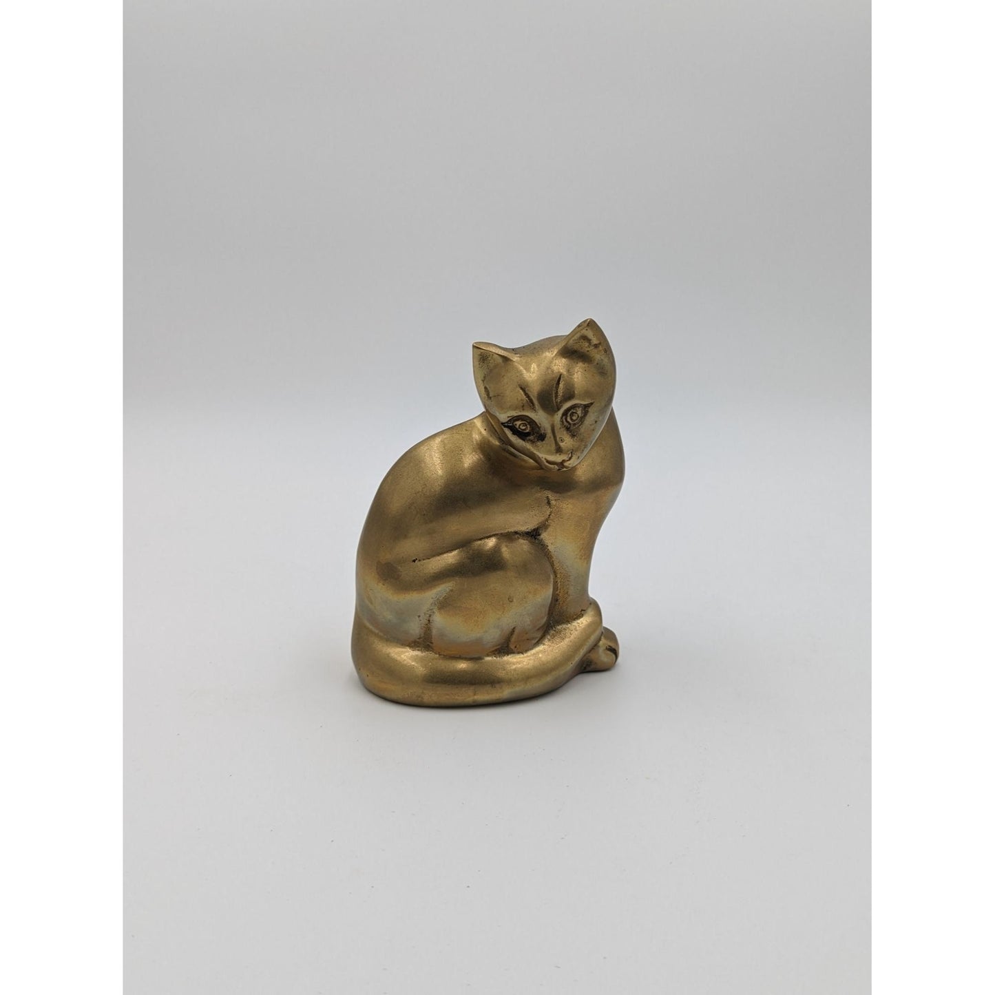 Vintage Brass Cat Figurine Mid Century Modern MCM